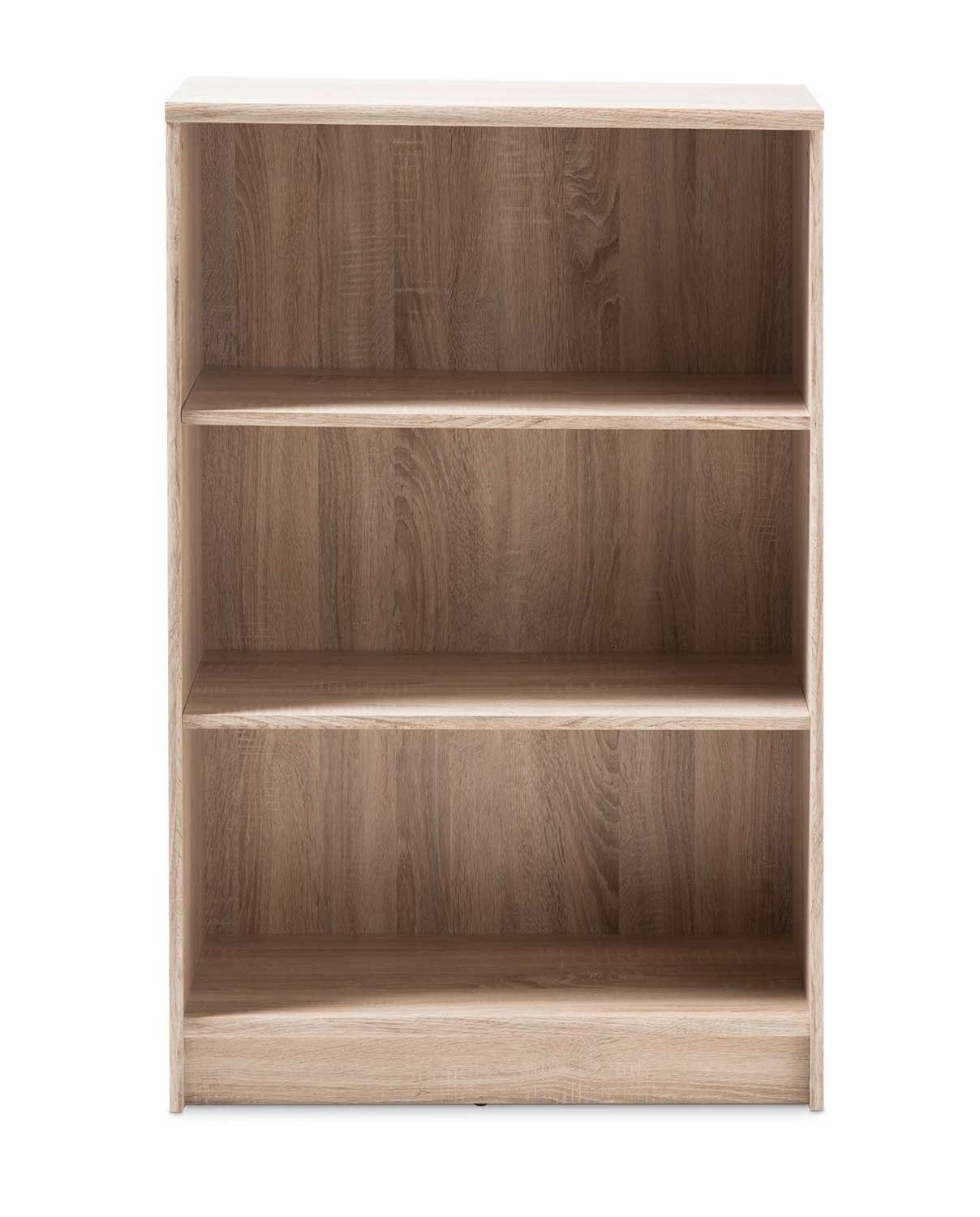 Bücherregal OPTIMUS, Eiche Sonoma Dekor, 3 Fächer, 2 höhenverstellbare Einlegeböden, B 72 x H 111 x T 34 cm