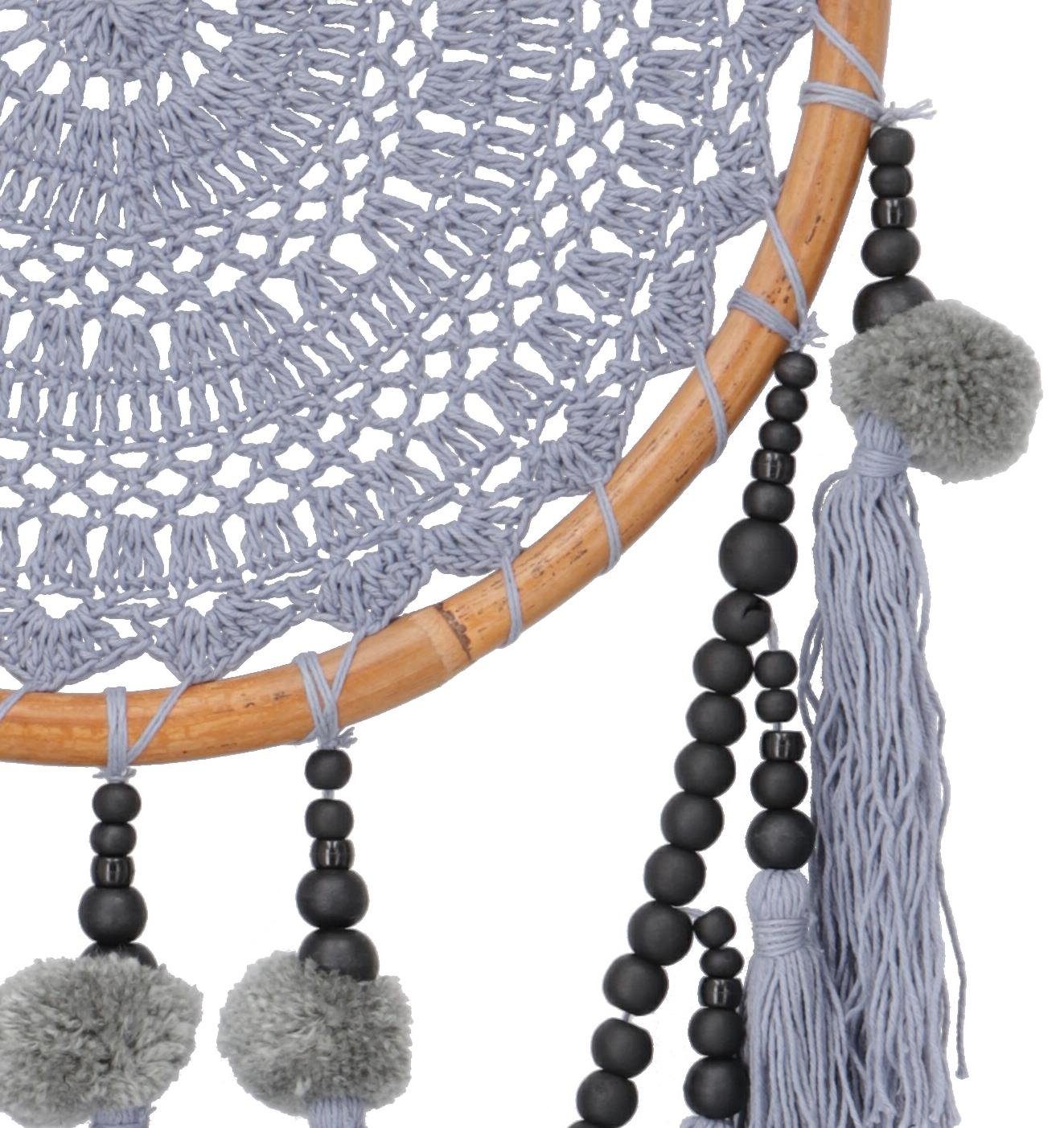 Guru-Shop Dekoobjekt Traumfänger Boho 32 cm - taubenblau