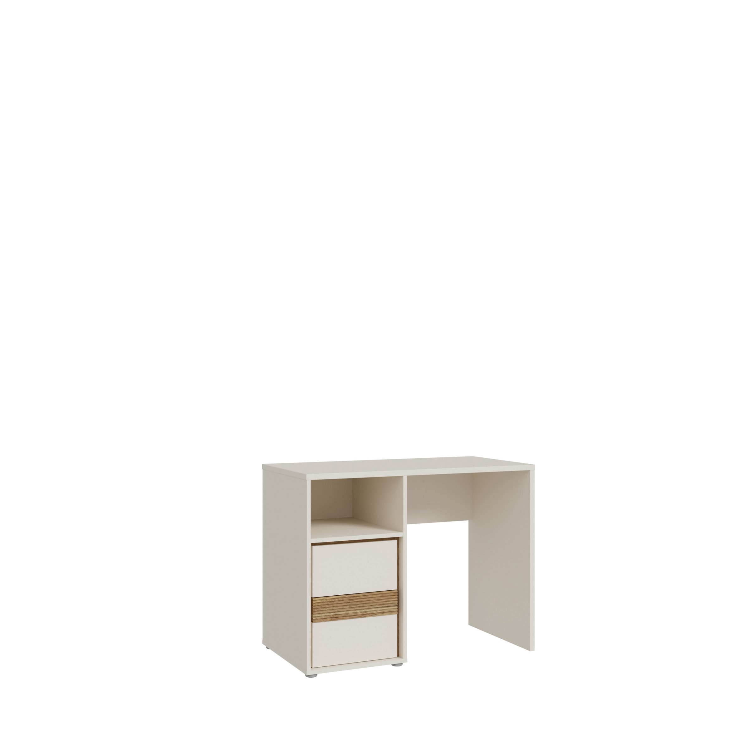 PREISBRECHER Schreibtisch WEXLIN, 2 Schübe, Sand / Mauvella Eiche Dekor - 119,7x75,7x50,2cm (BxHxT)