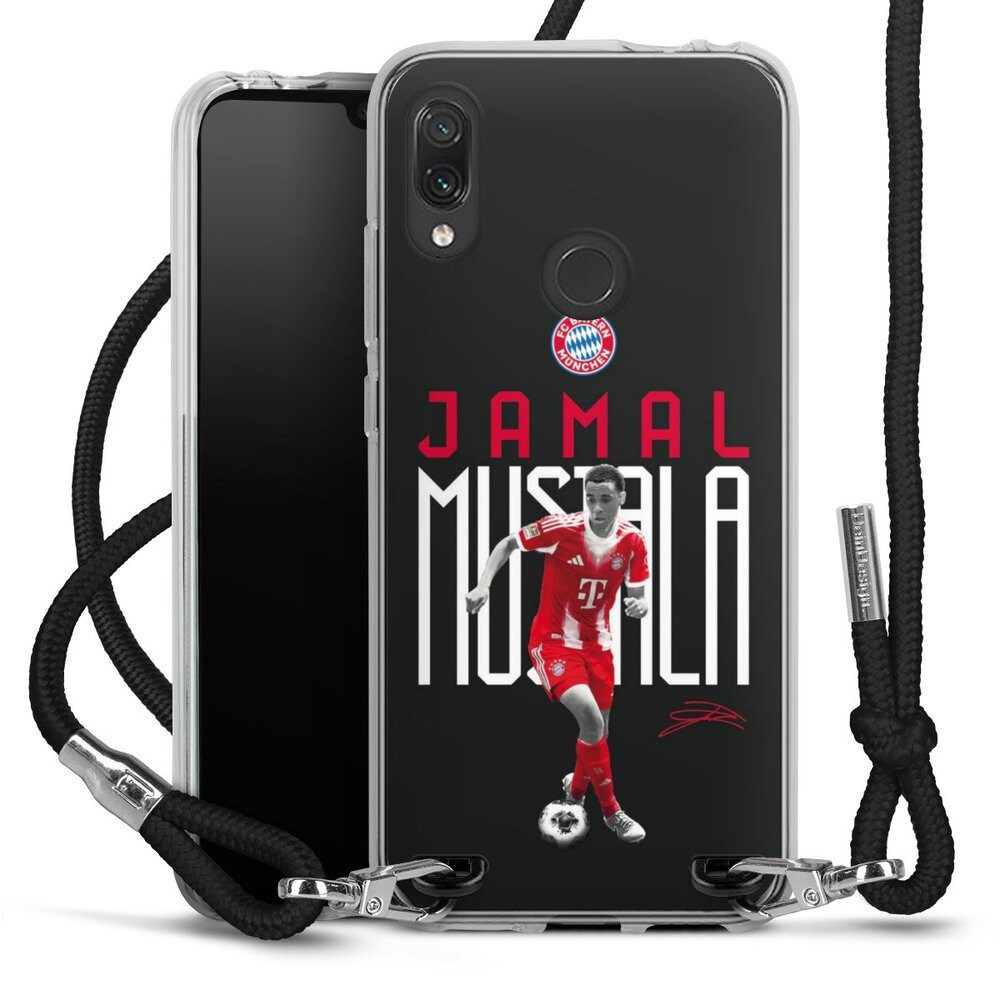 DeinDesign Handyhülle FC Bayern München Jamal Musiala Offizielles Lizenzprodukt, Xiaomi Redmi Note 7 Handykette Hülle mit Band Case zum Umhängen
