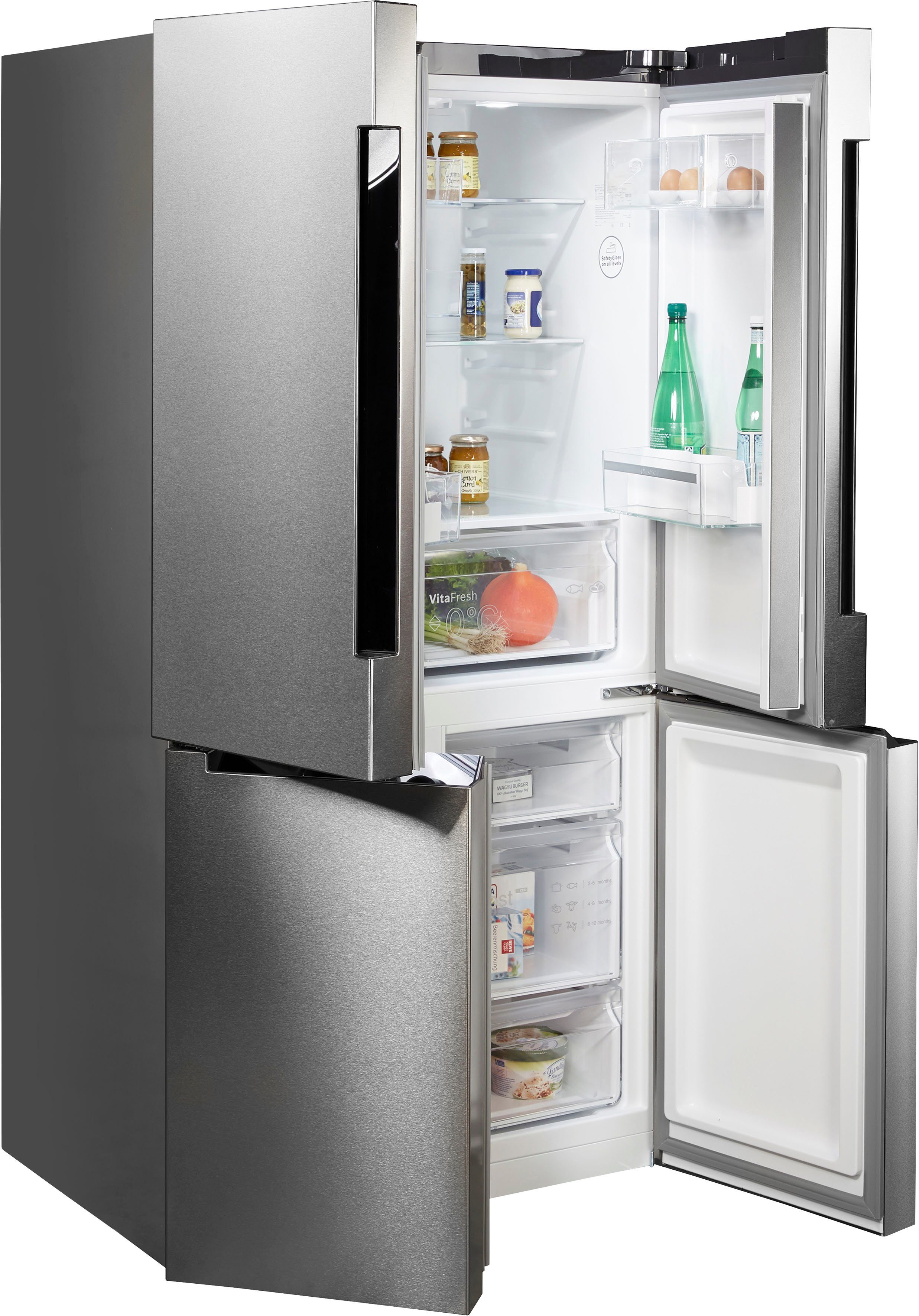 BOSCH Multi Door Serie 4 KFN96VPEA, 183 cm hoch, 91 cm breit, VitaFresh XXL Schubladen, XXL-Fassungsvermögen, Big Box, LED-Licht