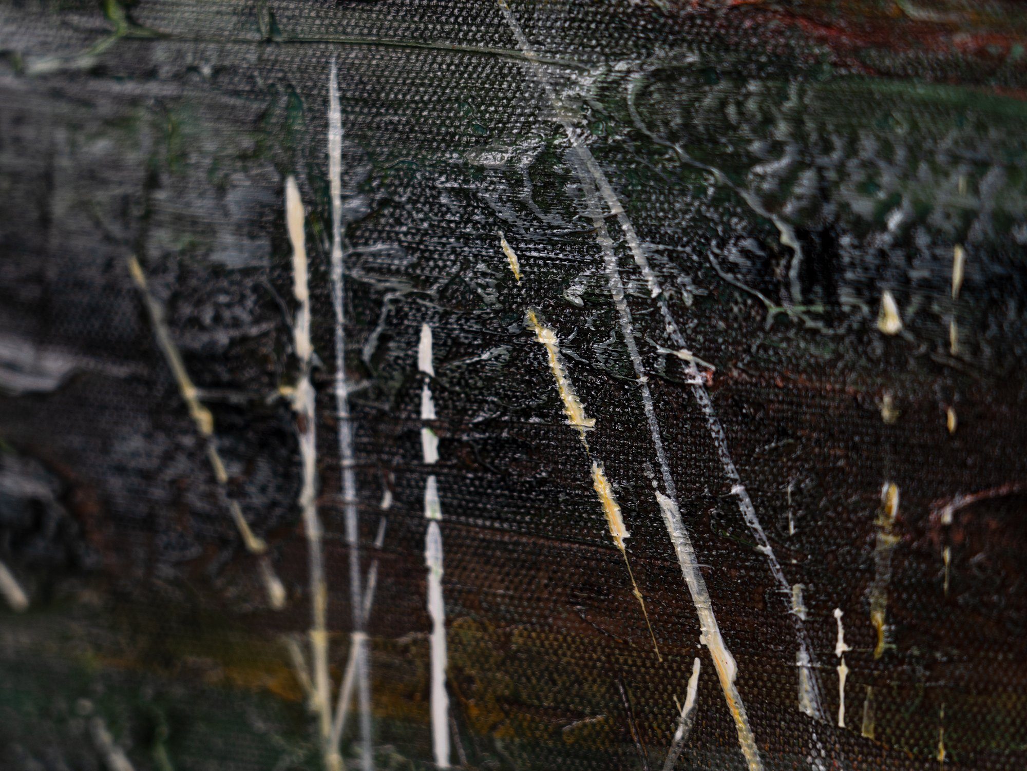 YS-Art Gemälde Echo der Natur, Gold in Landschaft Mit Rahmen