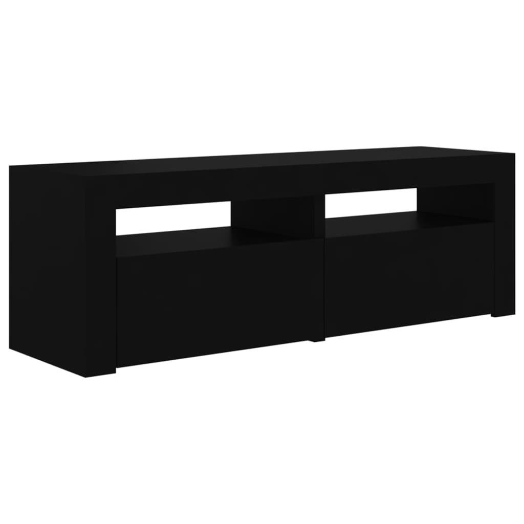 Schwarz mit 120x35x40 vidaXL (1-St) TV-Schrank LED-Leuchten TV-Schrank cm