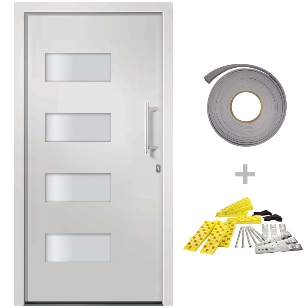 vidaXL Haustür Haustür Aluminium und PVC Weiß 100x200 cm (1-St)