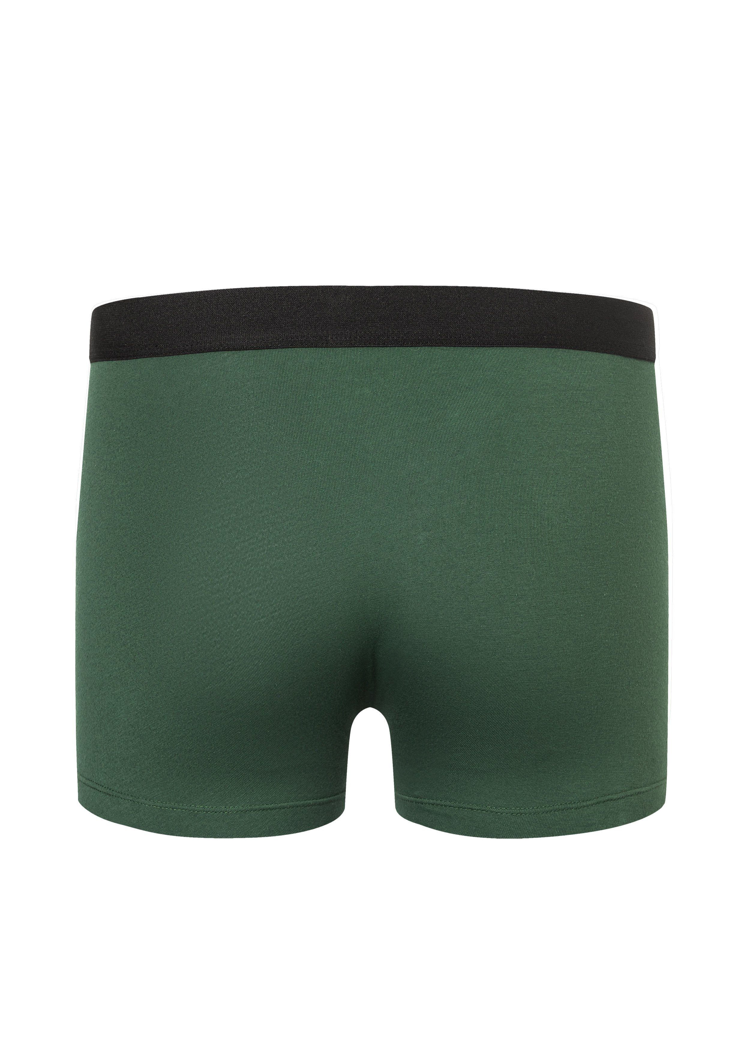 Camano Boxershorts Comfort mit (BCI) grün, Pack Baumwolle 2er schwarz (2-St) nachhaltigerer