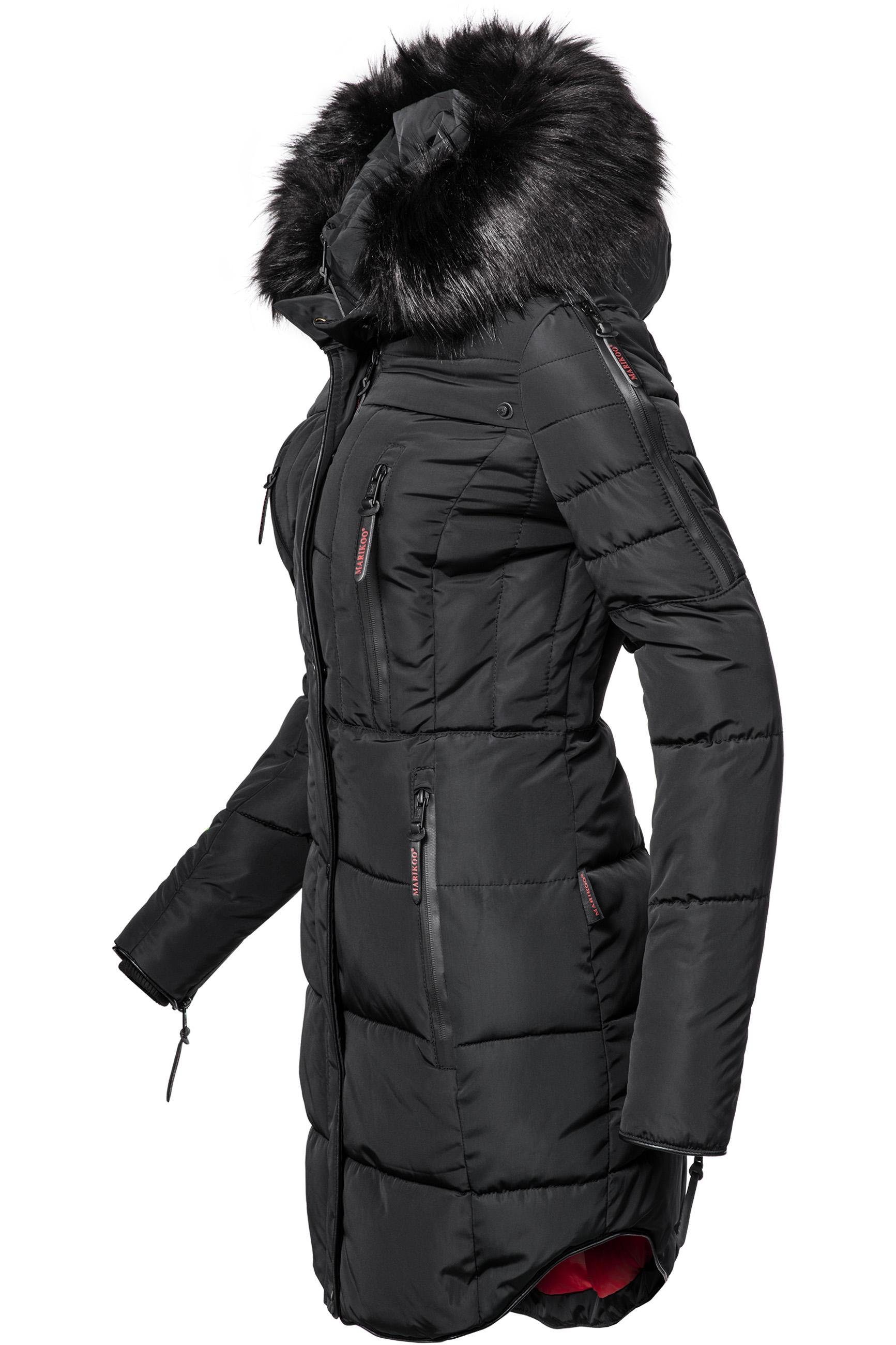 Marikoo Steppmantel "Moonshine" Winter Kurzmantel mitabnehmbarer Kunstpelz günstig online kaufen