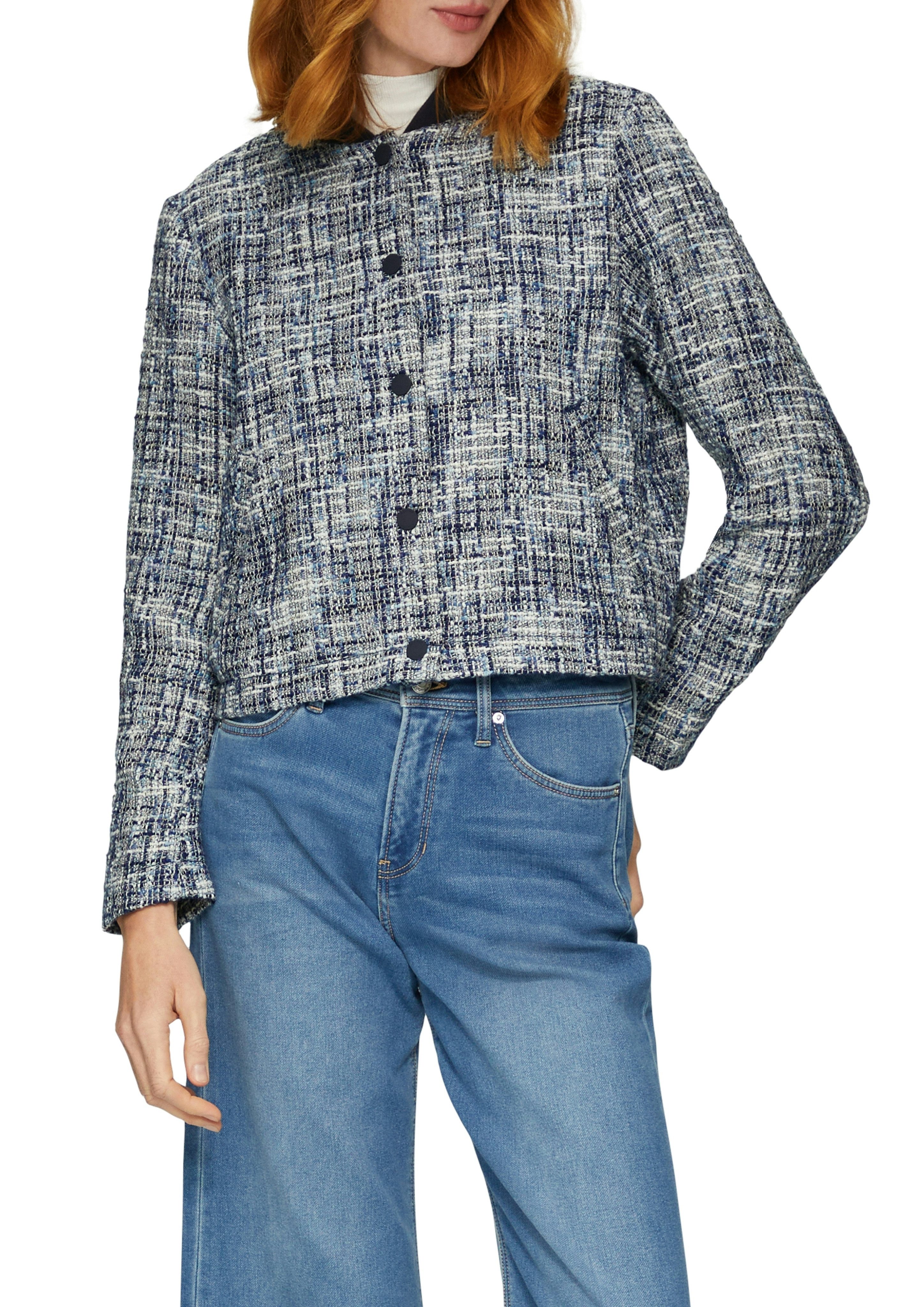 s.Oliver Bouclèjacke mit Metallic-Garn