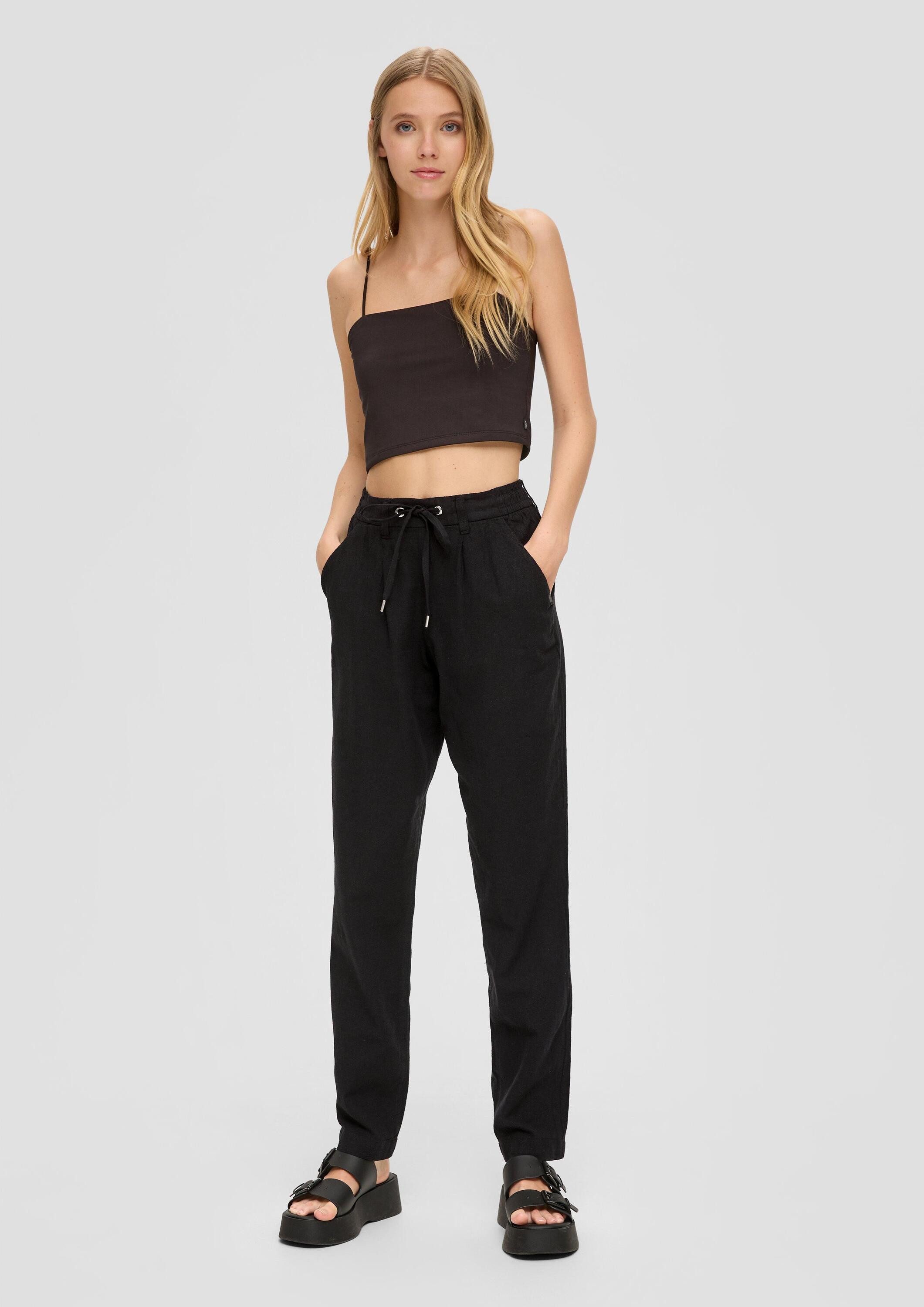 QS Chinos Hose Regular: Hose aus Leinenmix
