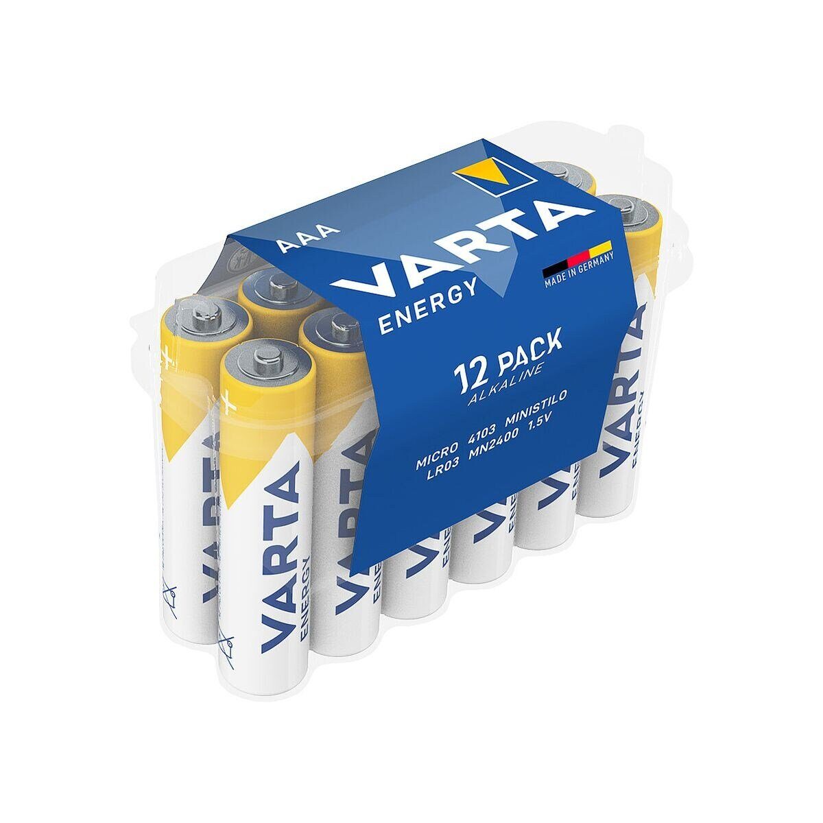 VARTA Energy Batterie, (1.5 V, 12 St), Micro / AAA / LR03, 1,5 V, Alkali
