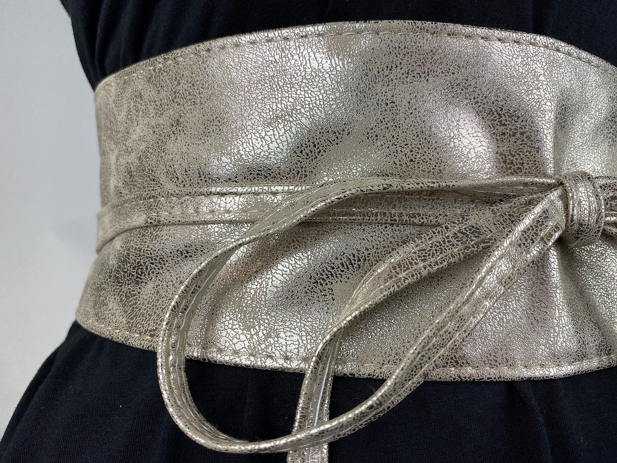 Frentree Taillengürtel damen mit eleganter Schleife, Kleidergürtel mit breitem Bund (Breiter Wickelgürtel zum Schnüren) Obi Gürtel, Bindegürtel für Kleider, Blu – Bild 3 von 5