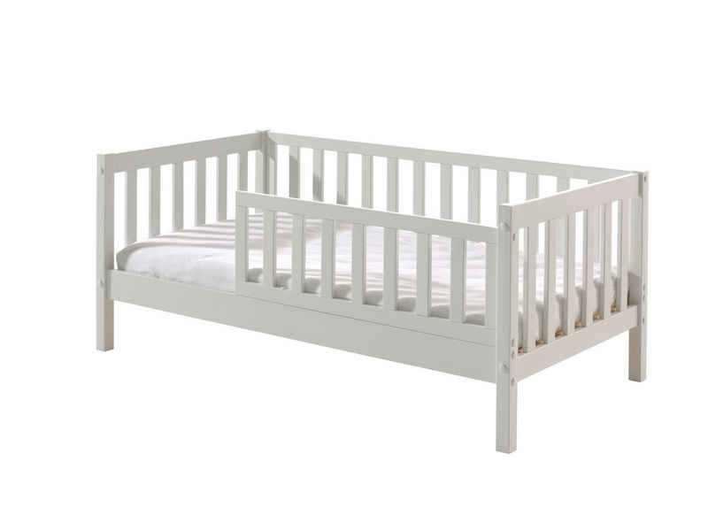 möbelando Kinderbett TODDLER, aus Massive Kiefer in Weiß. Abmessungen (BxHxT) 148x60x76 cm