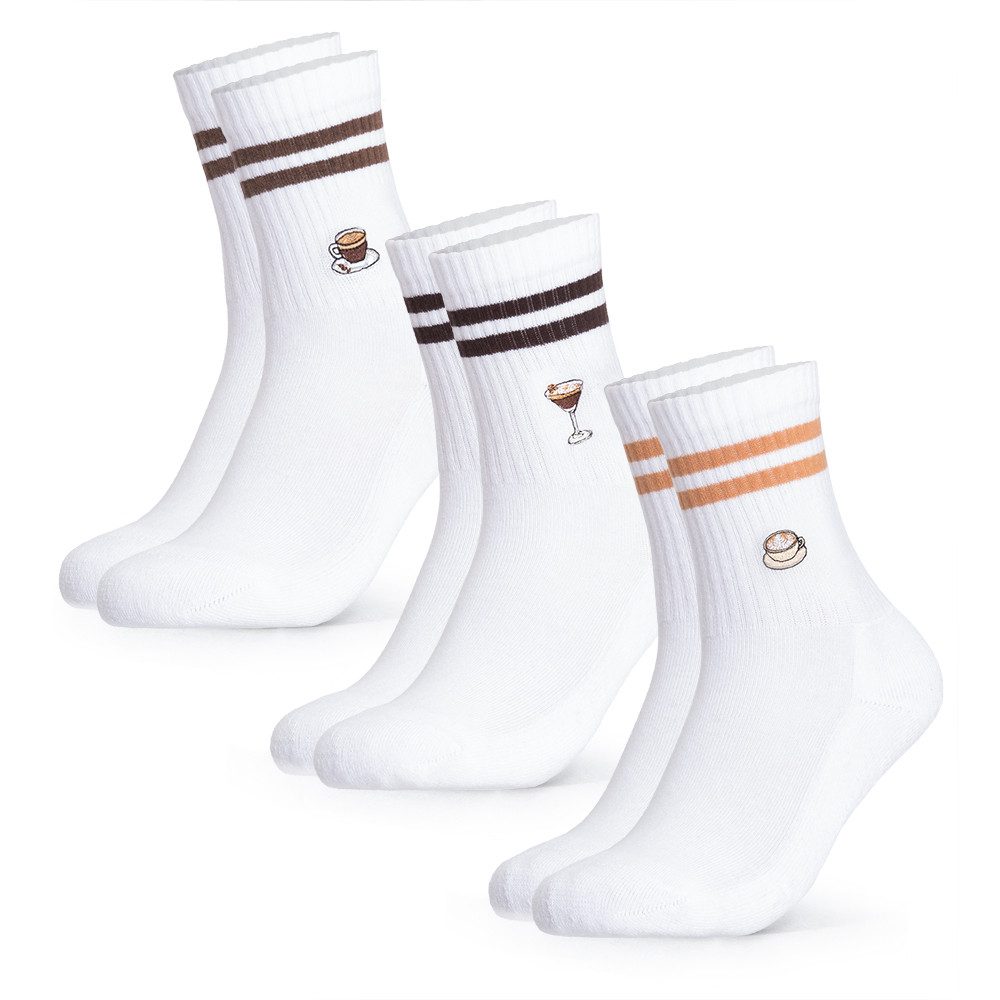OCCULTO Tennissocken Damen & Herren Motiv Tennissocken 3er Pack (Modell: Summer) (3-Paar)