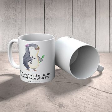 Mr. & Mrs. Panda Tasse Friseurin Leidenschaft - Weiß - Geschenk, Tasse, Frisörin, Becher, Au, Keramik, Herzberührende Designs