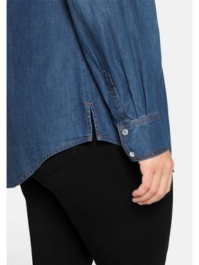 Sheego Jeansbluse Große Größen mit Knopfleiste und Brusttaschen