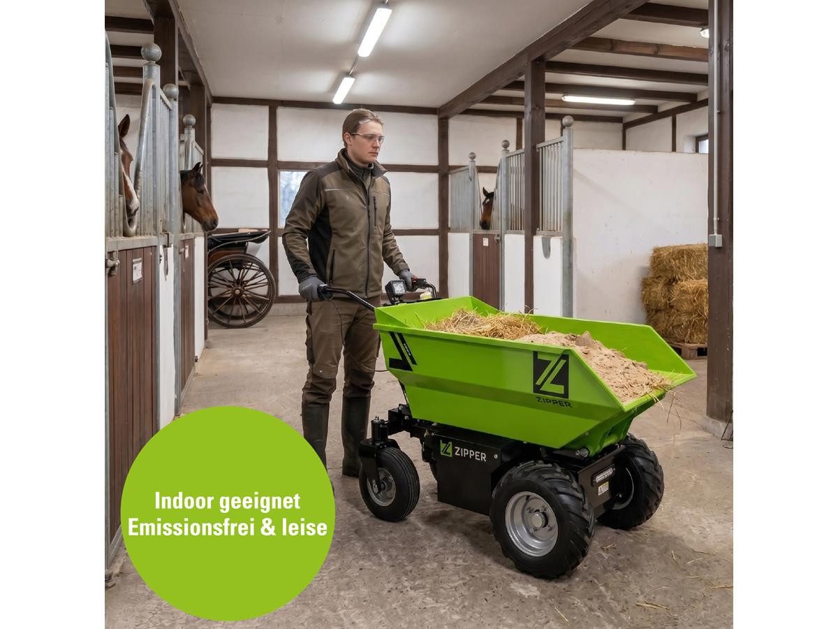 ZIPPER Dumper ZI-ED500, Set, inkl. Batterie und Ladegerät, 500 kg Traglast, 2 x LED-Licht