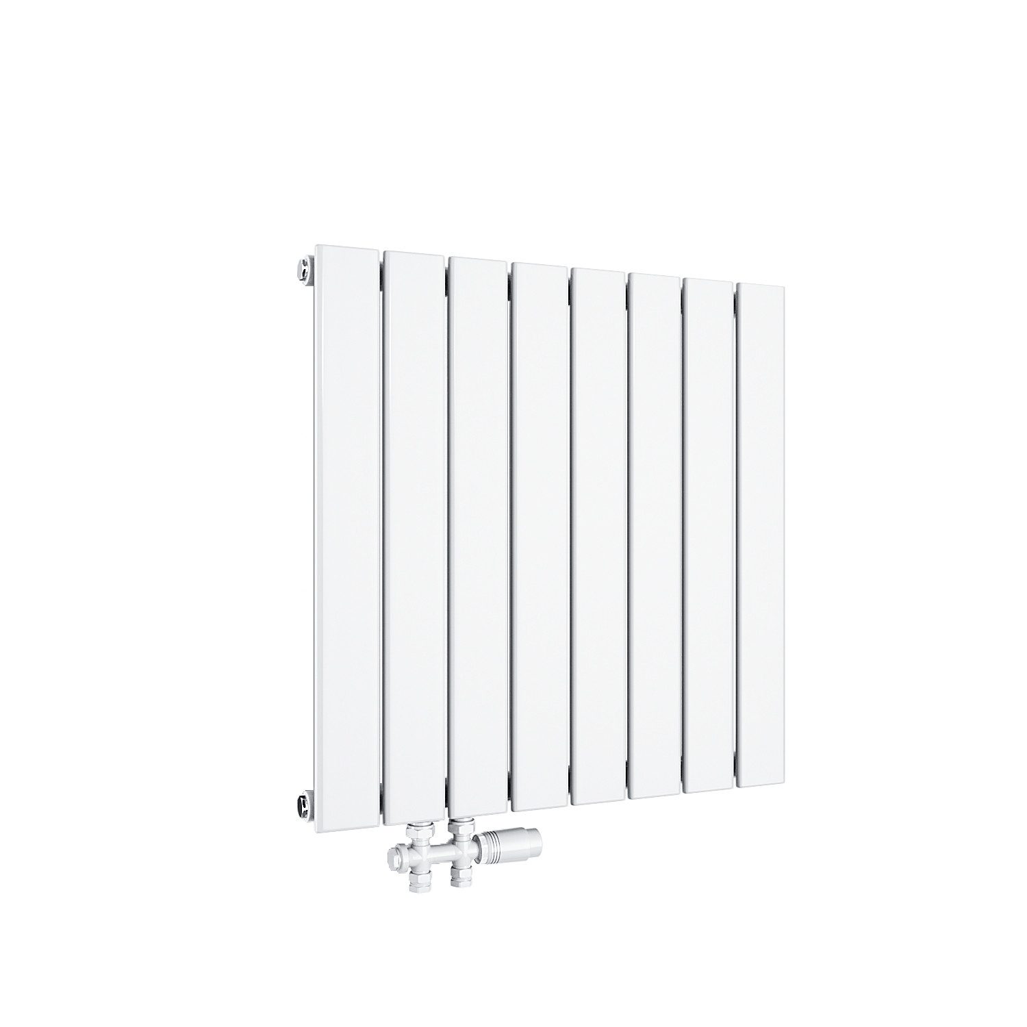 ELEGANT Heizkörper Flachheizkörper Weiß, 61.9 cm x 63 cm, Design mit Multiblock, Doppellagig / Einlagig