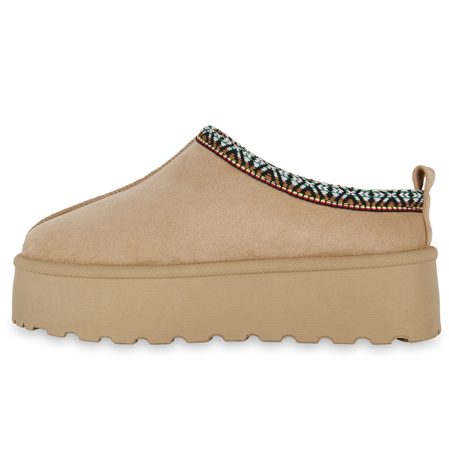 VAN HILL 841495 Hausschuh Damen Warm Gefütterte Pantoffeln Hausschuhe Bequeme Prints