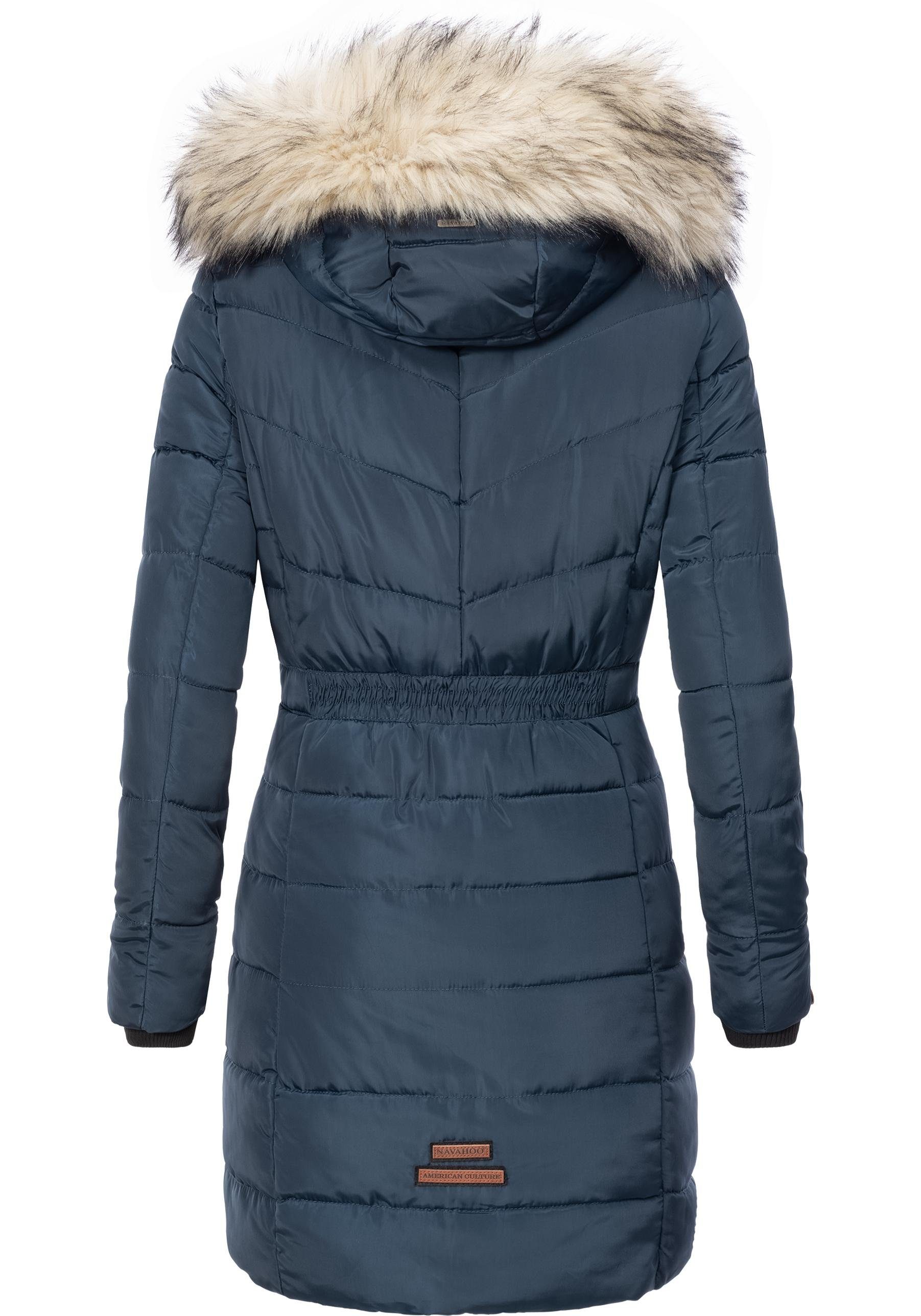 Navahoo Steppmantel Paula stylischer Winter Parka m. edlem Fellimitat