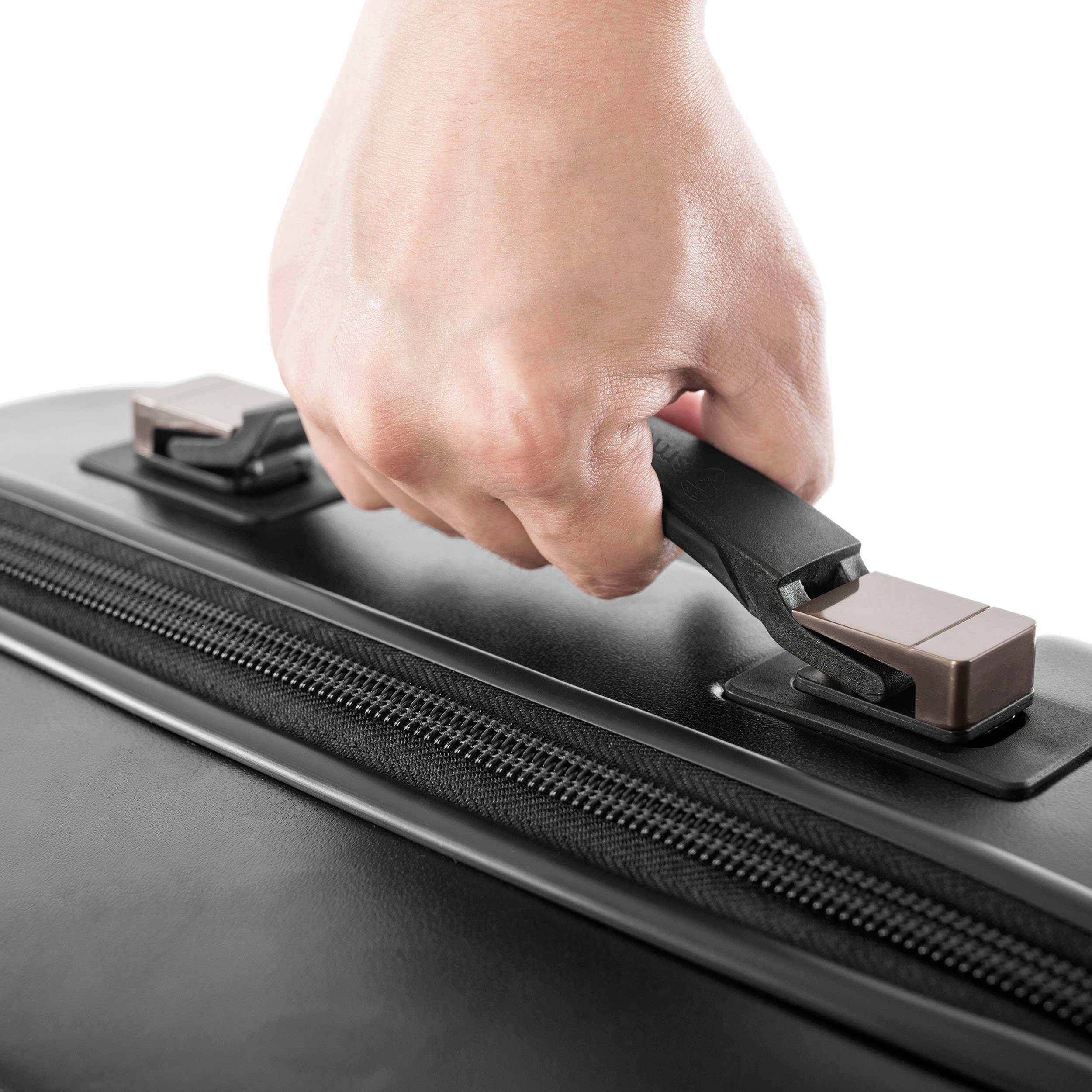 Heys Hartschalen-Trolley Smart schwarz, 4 cm, vollständig 53 mit venetztes Luggage® High-End-Gepäck App-Funktion Rollen