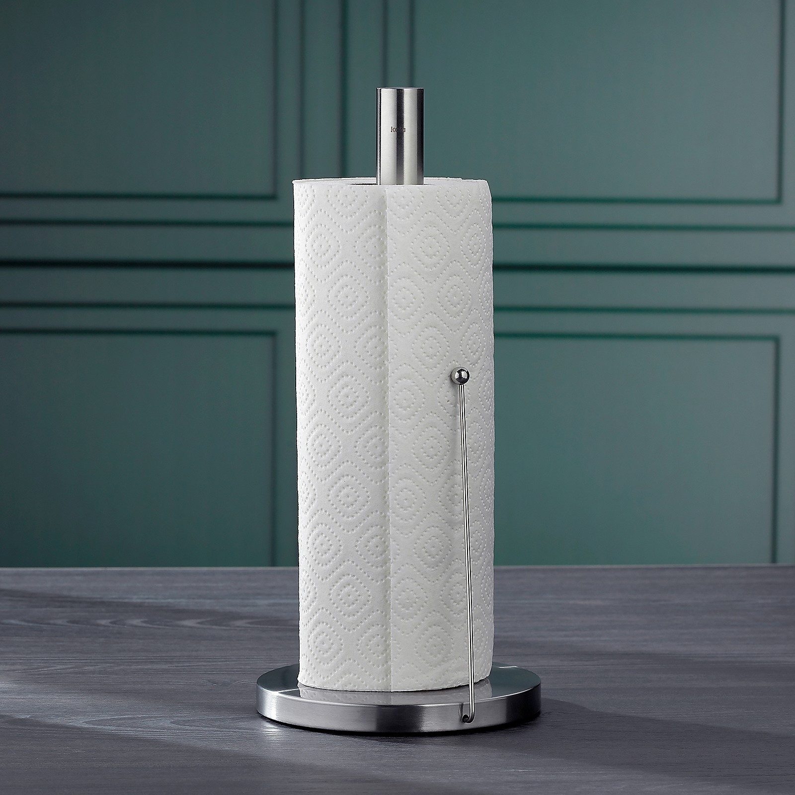 kela Küchenrollenhalter Rollo, rutschfeste Unterseite, Halter Küchenrolle stehend, Edelstahl silber