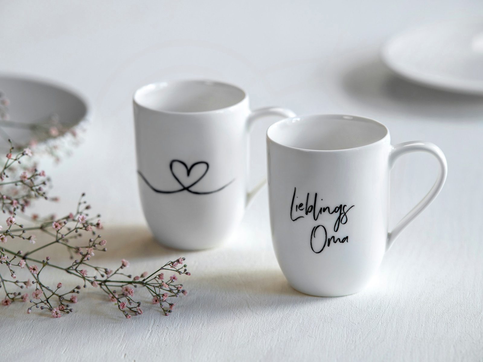 Villeroy & Boch Becher Statement Henkelbecher Lieblingsoma 0,29l Set 2tlg, Premium Porcelain – Bild 4 von 5