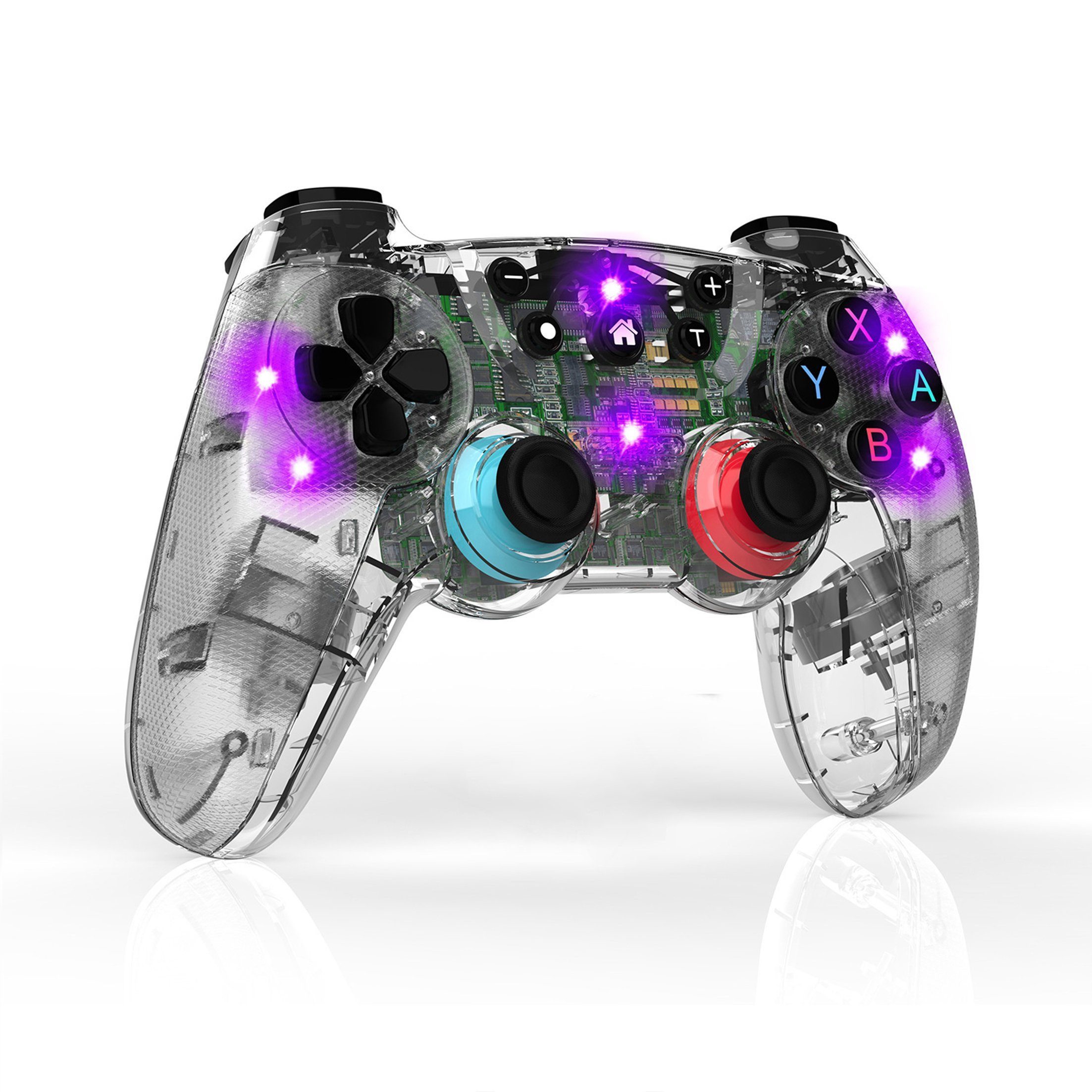 KINSI Wireless Controller für Switch - Bluetooth Gamepad mit Vibration Gaming-Controller (Gyro-Sensor & 7-Farben LED,Kompatibel mit Switch)