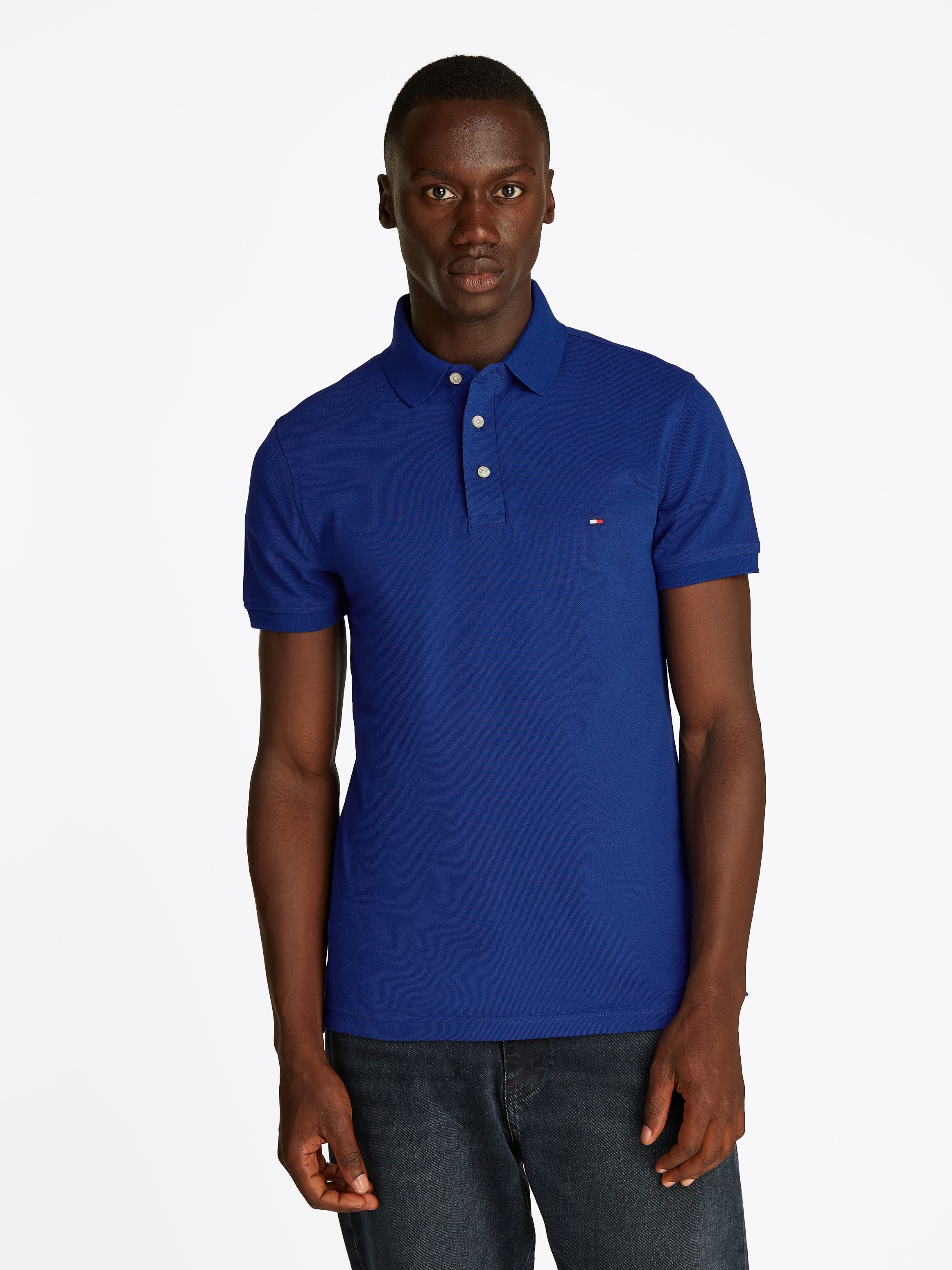 Poloshirt 1985 SLIM POLO mit Stickerei und Piqué-Qualität