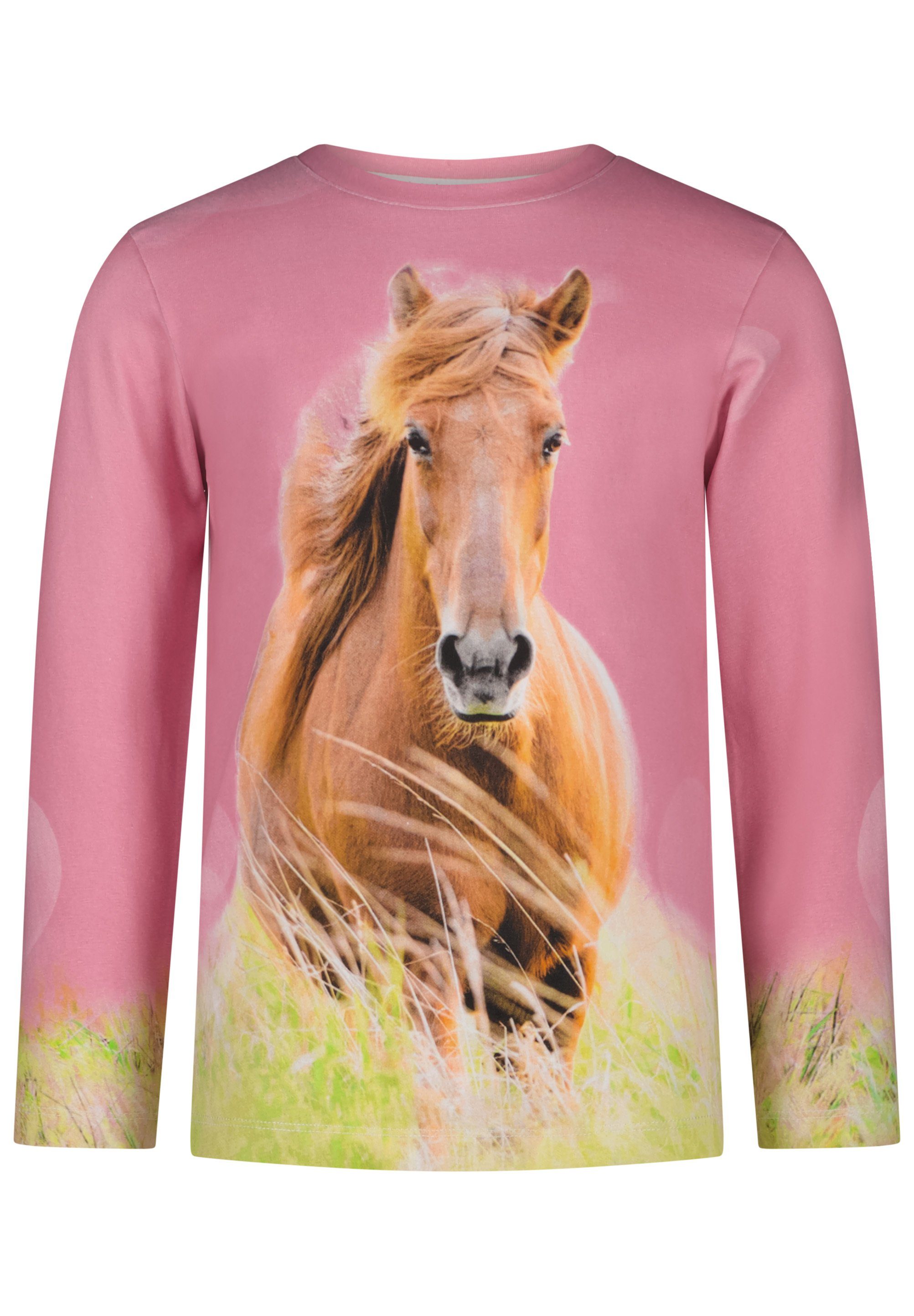 Girls (1-tlg) SALT Horse Longsleeve Langarmshirt PEPPER AND print