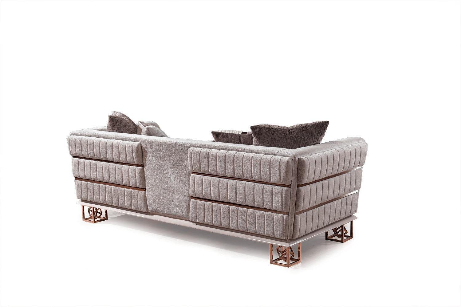 3-Sitzer Couch Sofas Dreisitzer Sitzer Sitz Moderne 3 braun Sofa Sofa JVmoebel Design