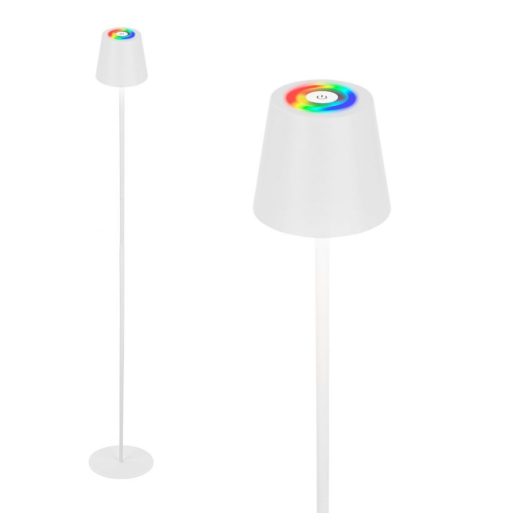 Briloner Leuchten Stehlampe Stehleuchte Outdoor Akku Touch dimmbar Kabellos 1507016, LED fest integriert, 2700K - Extra-Warmweiß, Stehleuchte 133 x 20,8 cm Weiß 6W Wohnzimmer Outdoor Schlafzimmer
