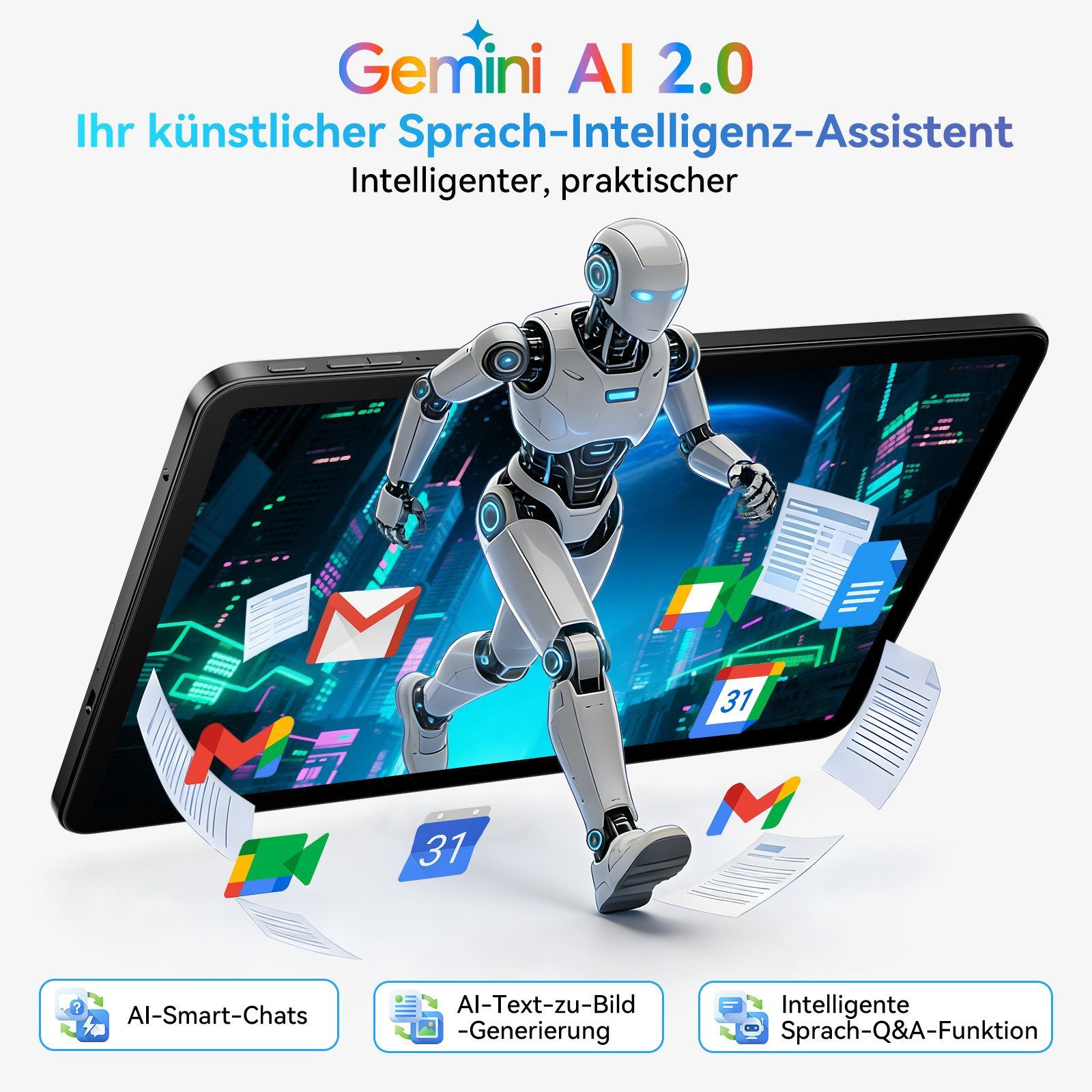 blackview 12'' Mega2 Android 15 WiFi Set 256GB 9000mAh 2K 90Hz incl. Stift/Hülle Tablet (12", 256 GB, Android 15, Android 15, 36(12+24)GB RAM, 256GB,16MP+8MP,5G WiFi/Face ID/Gemini Al)