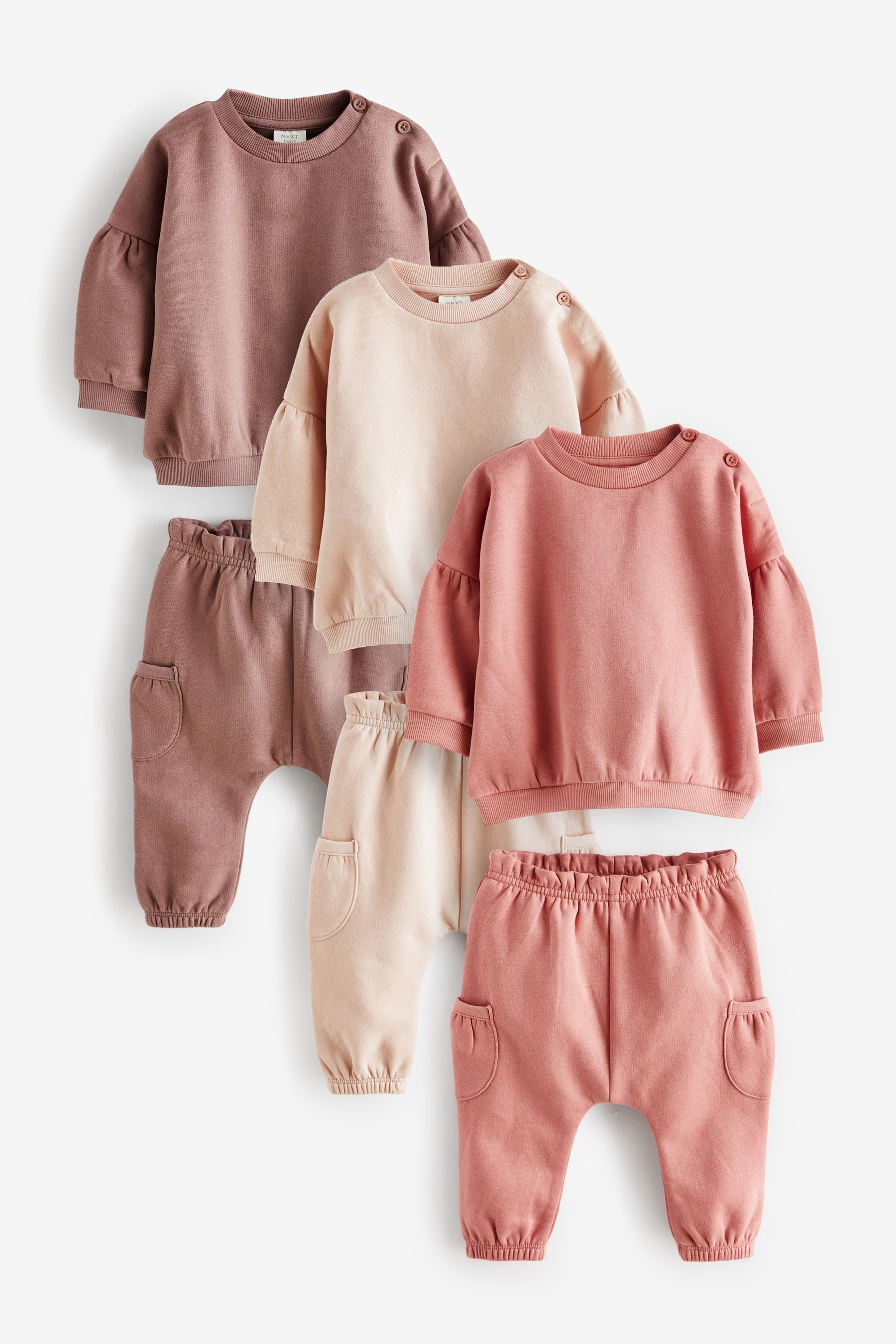 Next Sweatanzug Baby-Set mit Sweatshirt und Jogginghose, 6-teilig (6-tlg) | Jogginganzüge