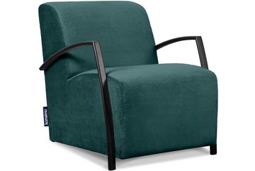 Konsimo Cocktailsessel CARO Sessel mit Hocker (Relaxsessel mit Hocker), mit gewellter Feder im Sitz, ergonomische Form für bequemes Sitzen
