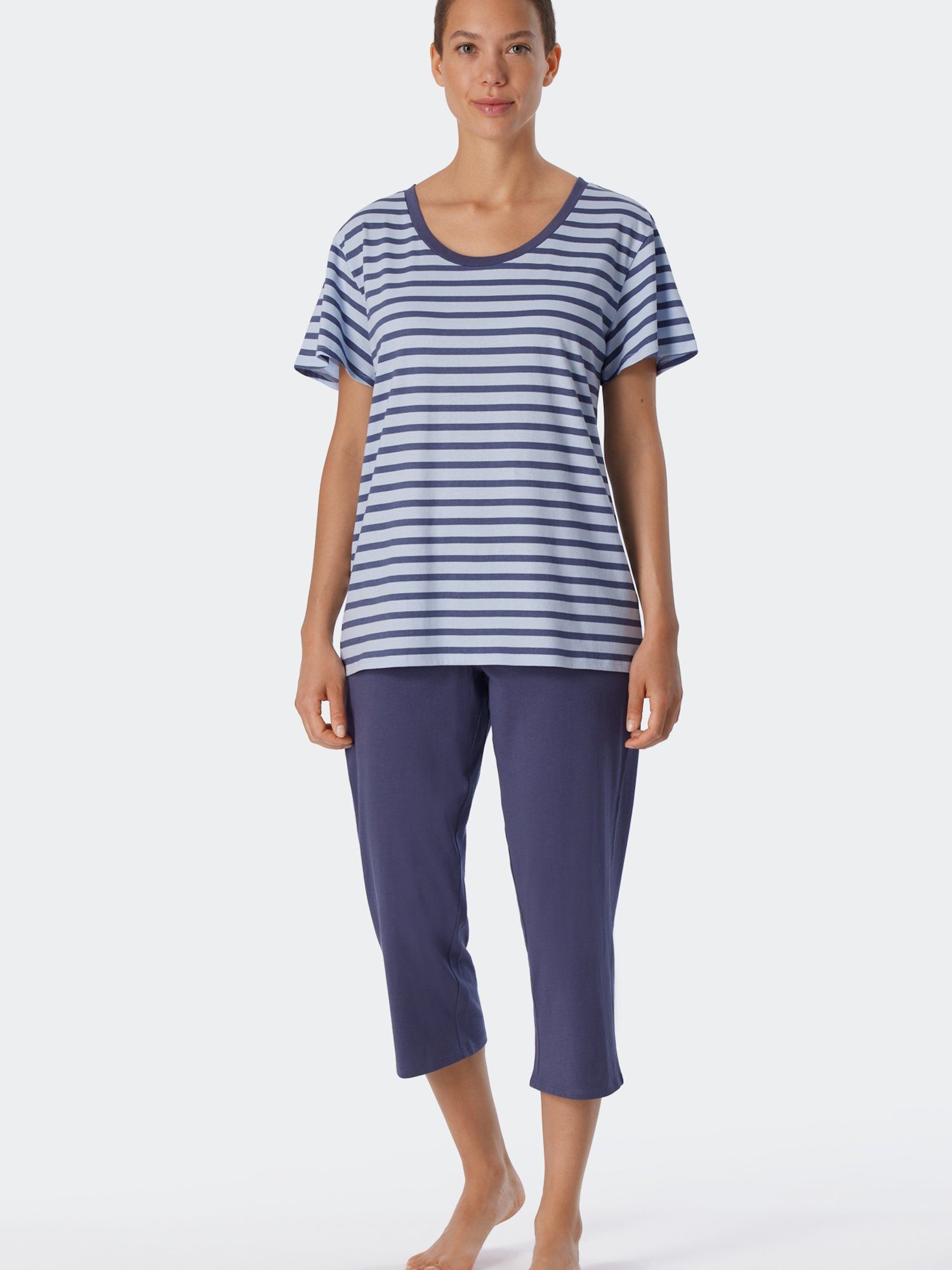 Stripes Essential Pyjama Schiesser blau