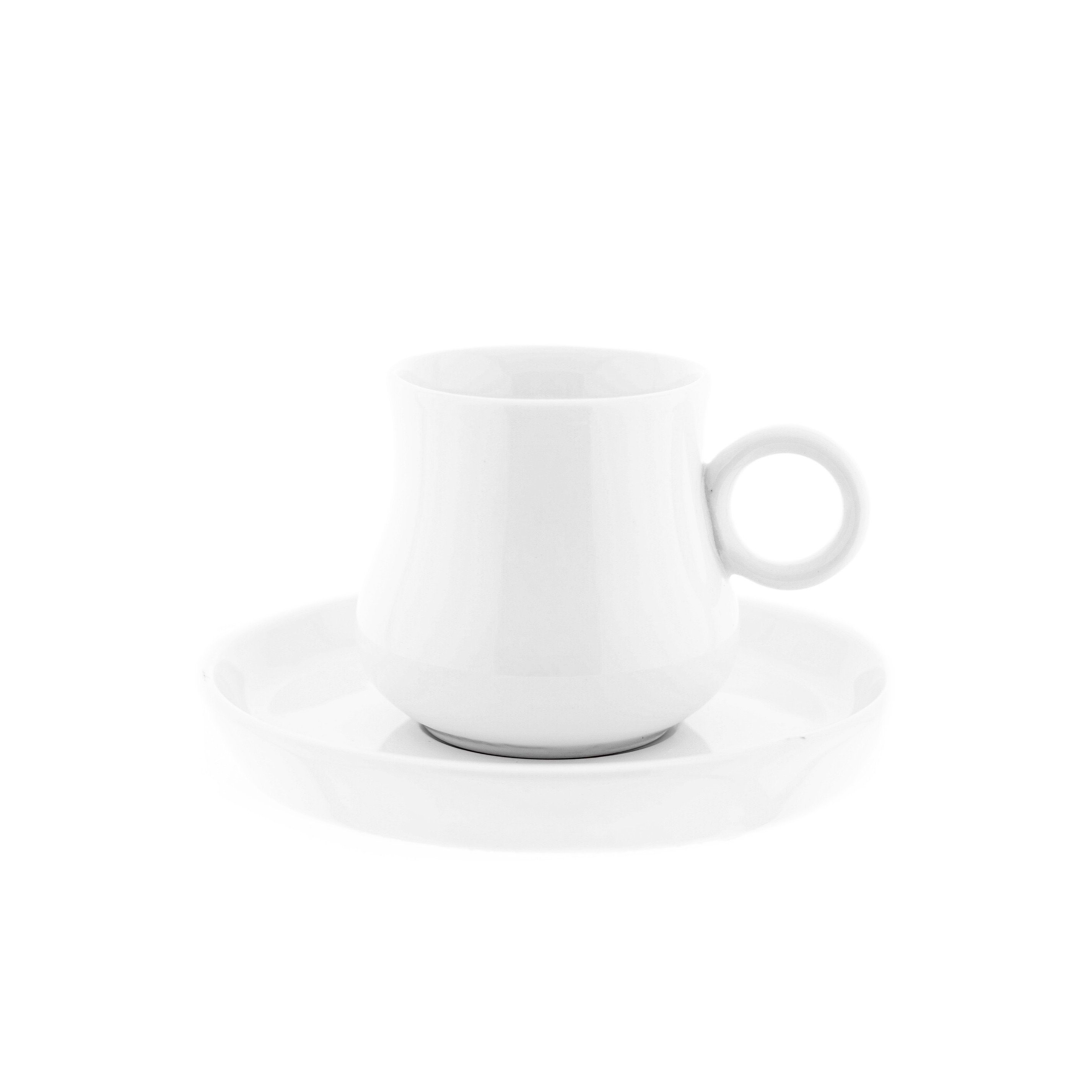 Mulex Espressotasse 12 Tlg Set Mokkatassen mit Untertasse aus Porzellan 100 ml