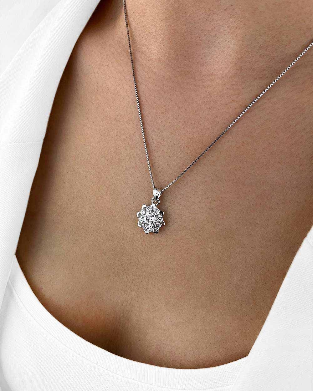 Kette mit Anhänger 'Stella' Damen Halskette Silber 925 mit Stern Anhänger