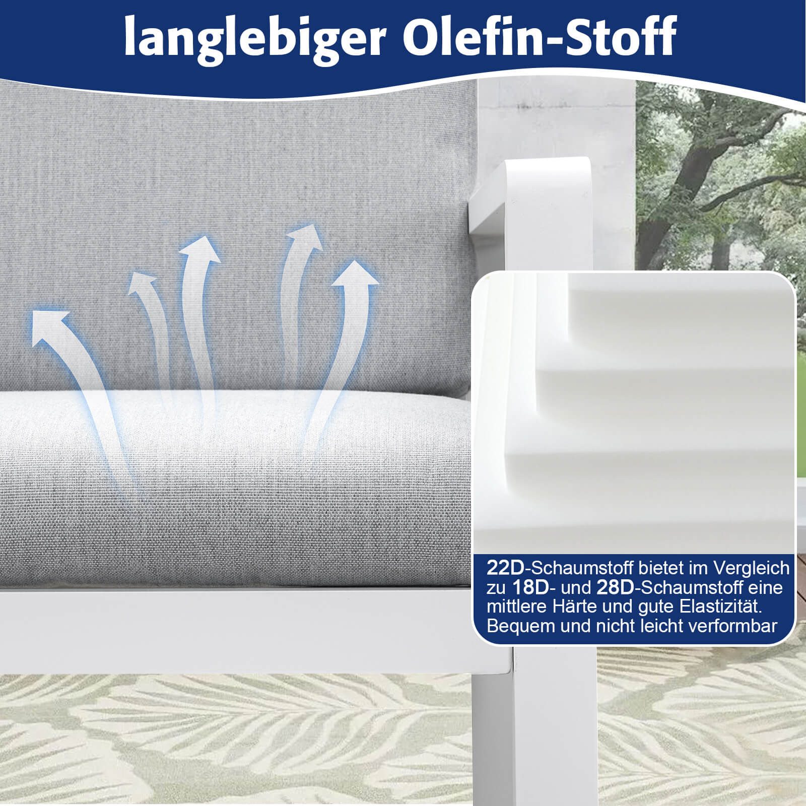 MeXo Gartenlounge-Set Alu Gartenmöbel-Sets Gartenstuhl, (2-tlg., 2 Esszimmerstühle, 60x 68x 85 cm, 4 Auflagen, bis zu 140 kg belastbar), wetterfest Gartengarnitur Set