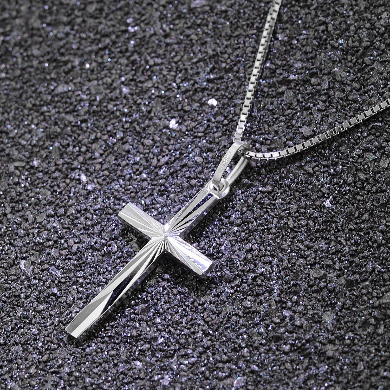 trendor Kette Sterlingsilber 925 mit 25 mit mm Anhänger Kreuz