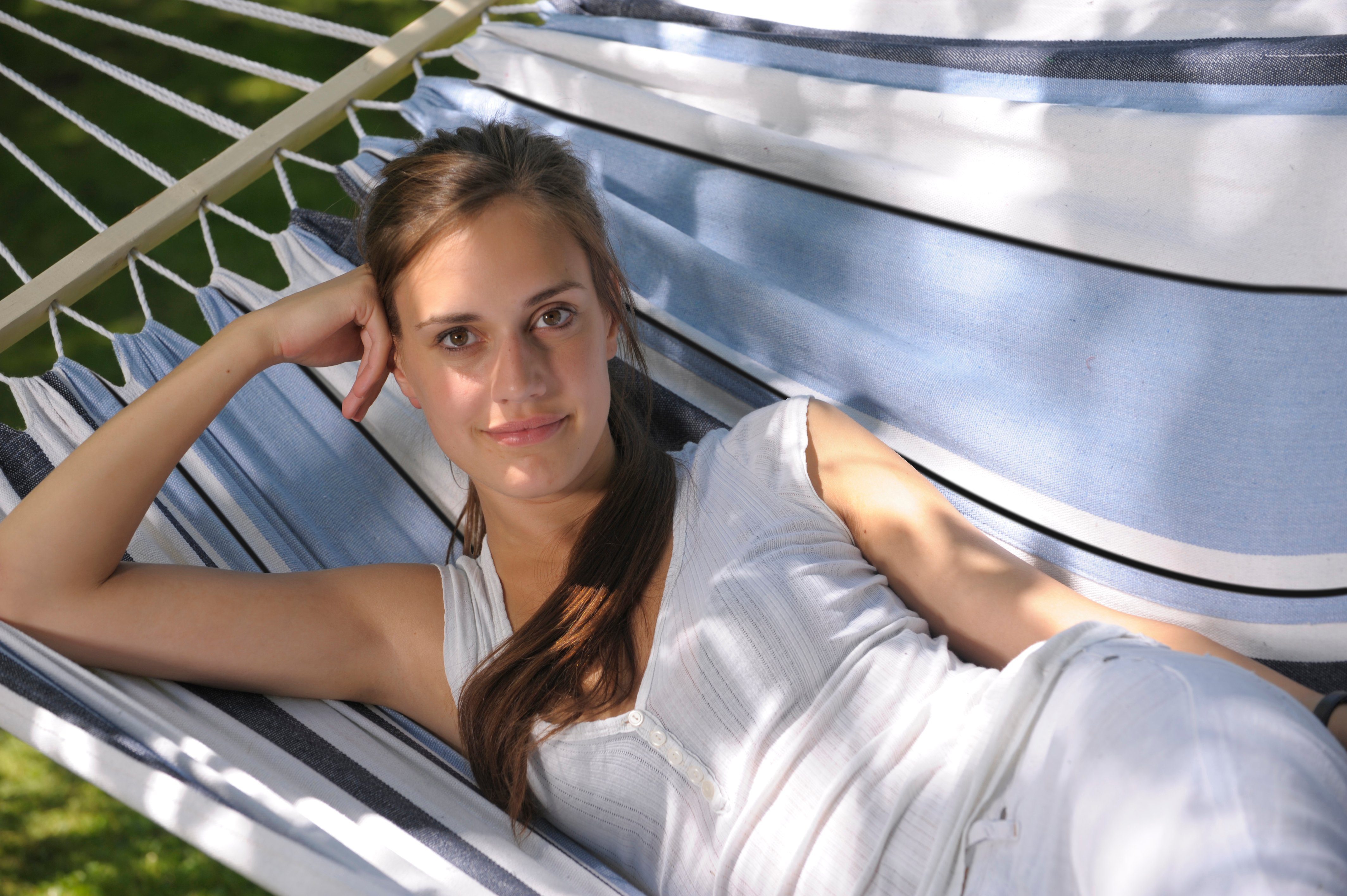 Amazonas Hängematte Samba Set Marine Hängematte mit FSC-zertifiziertes Fichtenholz-Gestell