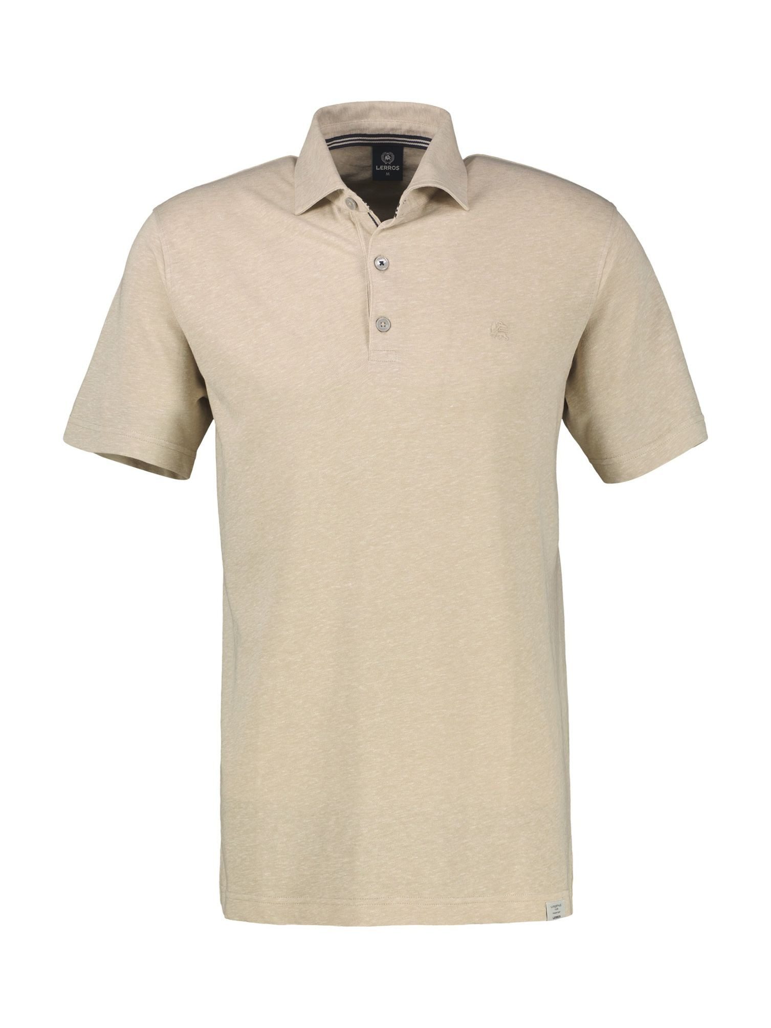 Poloshirt Poloshirt aus Baumwoll-Leinen-Mix in moderner 2-Tone-Optik