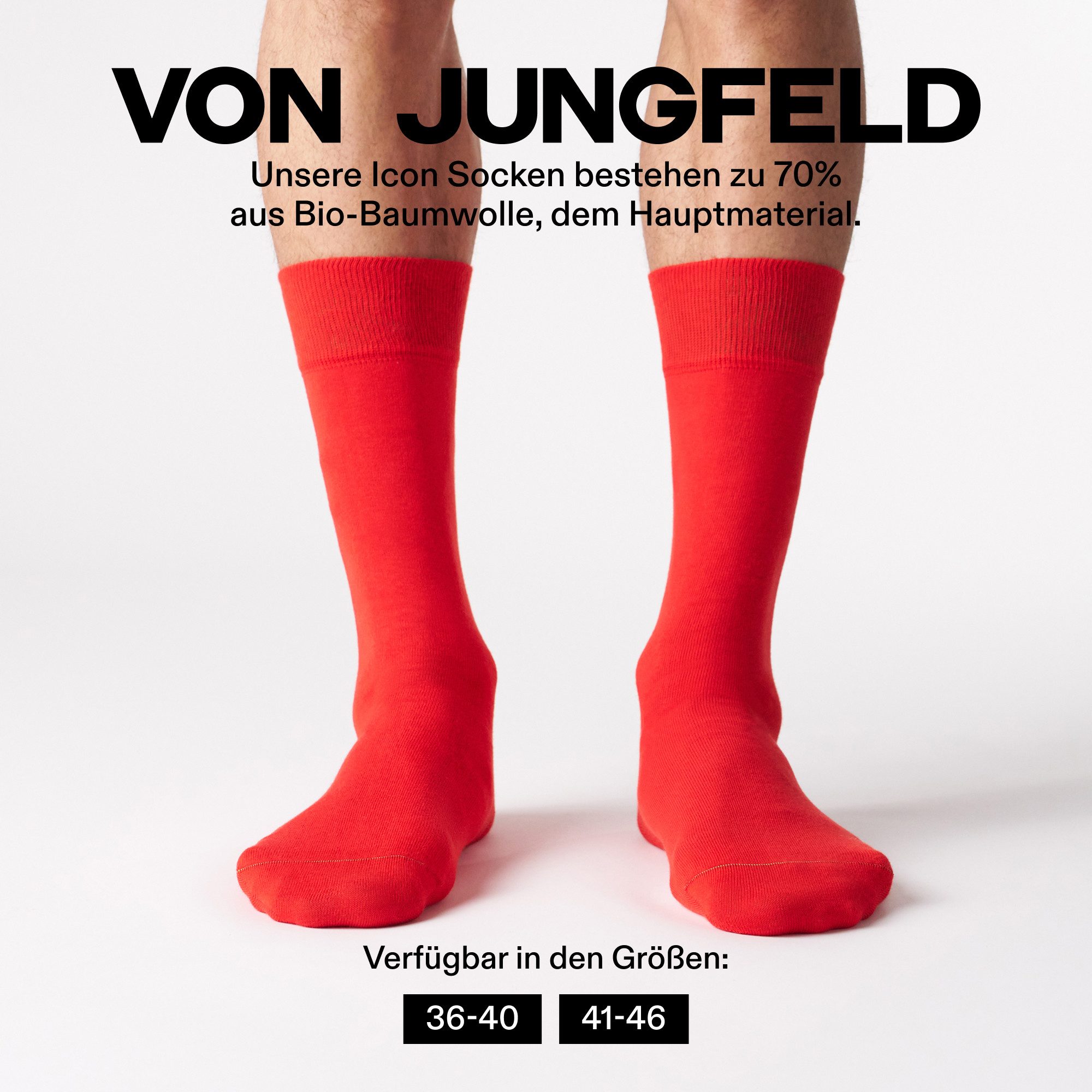von Jungfeld Socken SIGNATURE CLASSIC Bio-Baumwolle 36-46 Unisex (1-Paar, 1 Paar) BUSINESS- & ALLTAGSSOCKEN FÜR DAMEN & HERREN AUS BIO-BAUMWOLLE