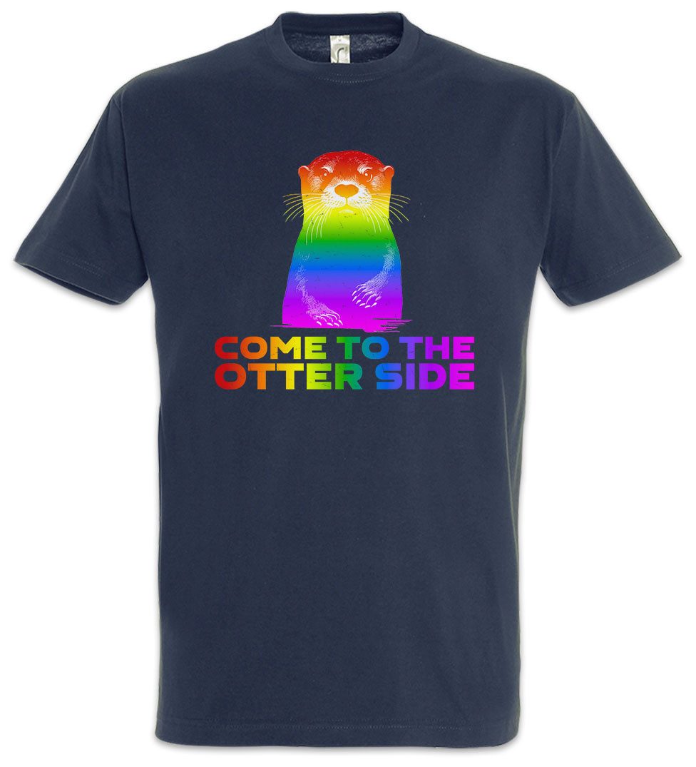 Urban Backwoods Print-Shirt Come To The Otter Side Herren T-Shirt Break Other Through Gay Lesbian (1-tlg) Queer Trans LGBTQ Rainbow