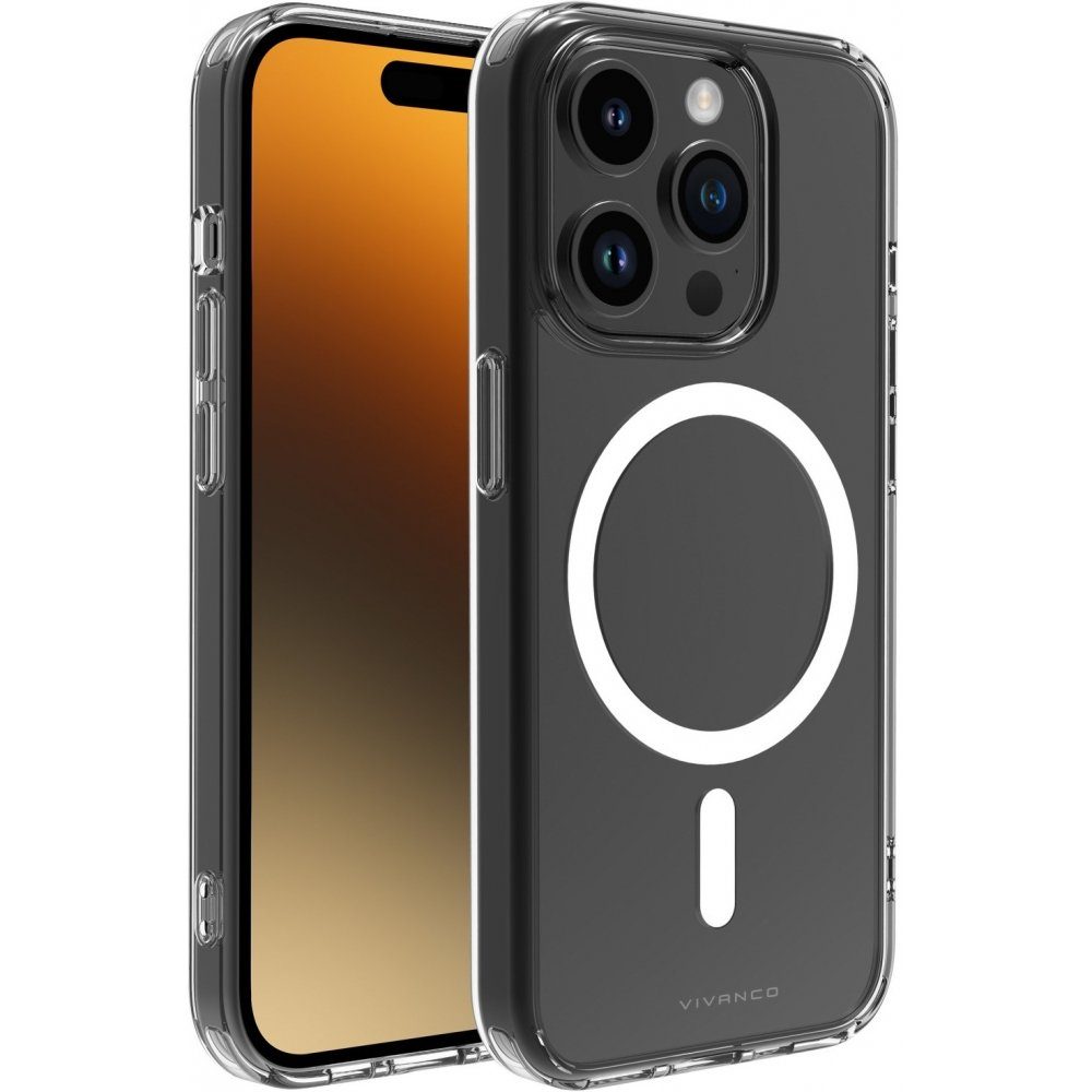 Vivanco Handyhülle Mag Steady Cover Apple iPhone 15 Pro Max Schutzhülle transparent