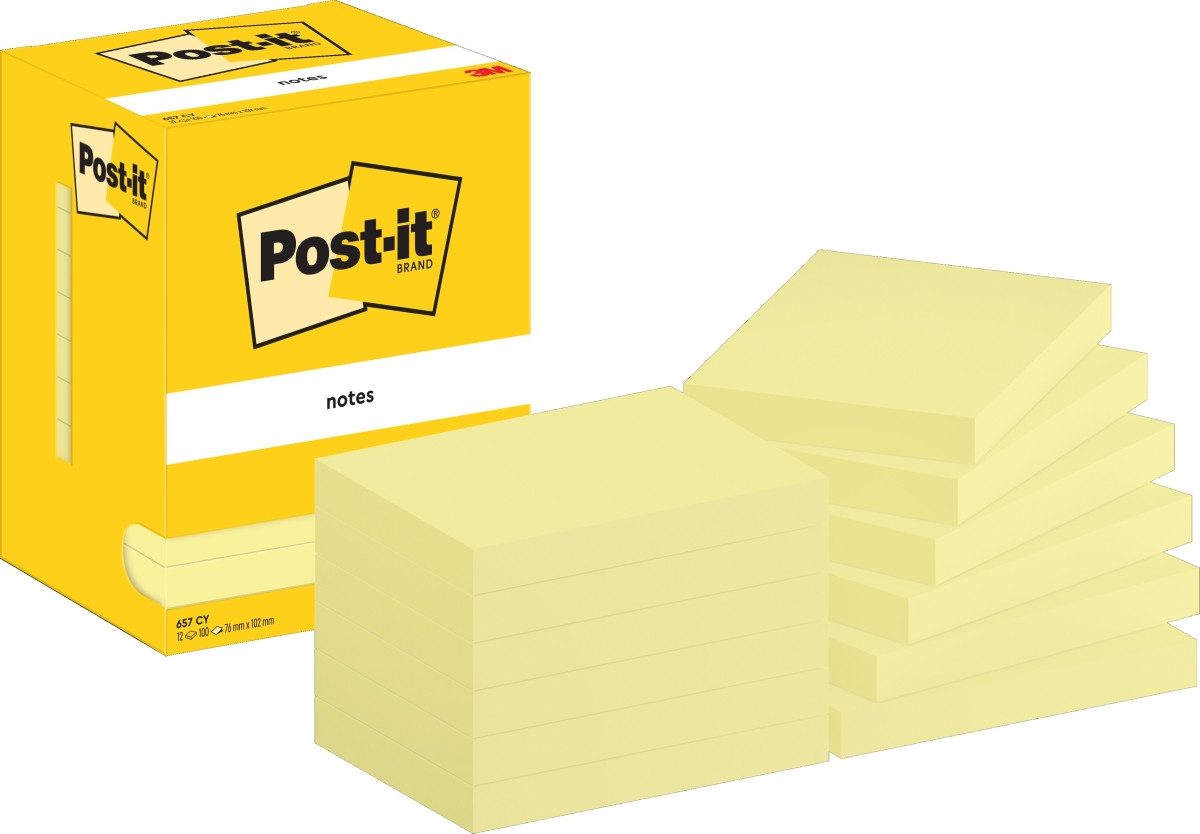 Thumbnail - Post-it Notes Haftnotizblock Haftnotizen 102x76mm VE=12 Blöcke gelb