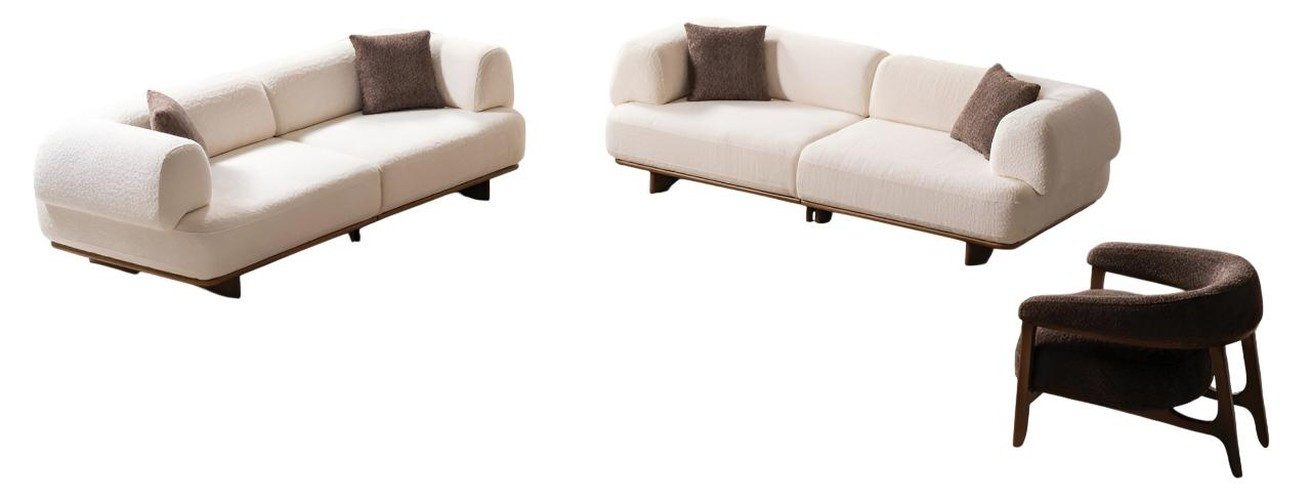Xlmoebel Polstergarnitur Exklusive Designer Sofagarnitur 3-Sitzer aus Stoff, (3-tlg), Made in Europa