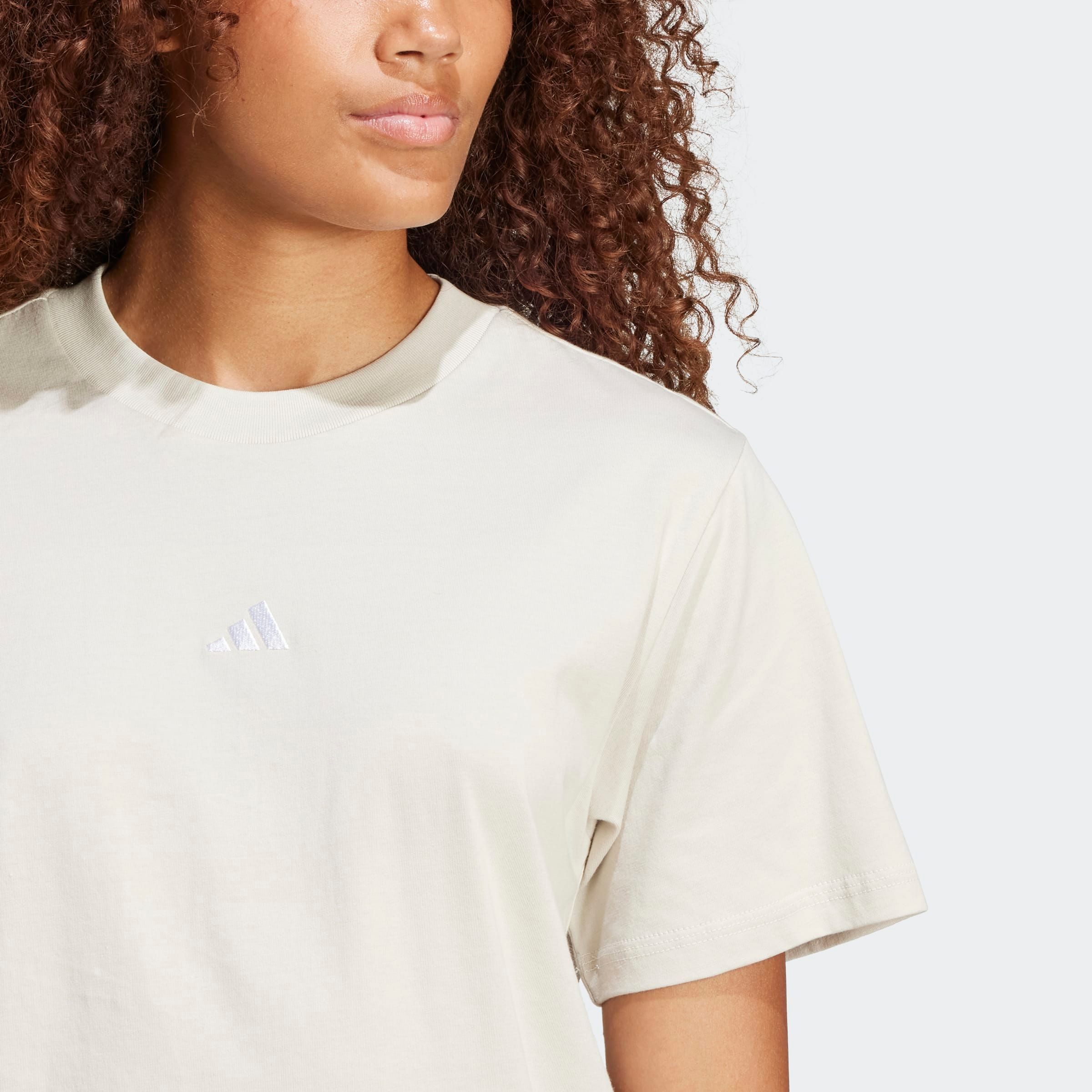 adidas Sportswear T-Shirt ESSENTIALS BAUMWOLL-, KLEINES LOGO mit kleinem 3-Streifen Logo auf der Brust, ohne Verschluss – Bild 4 von 5