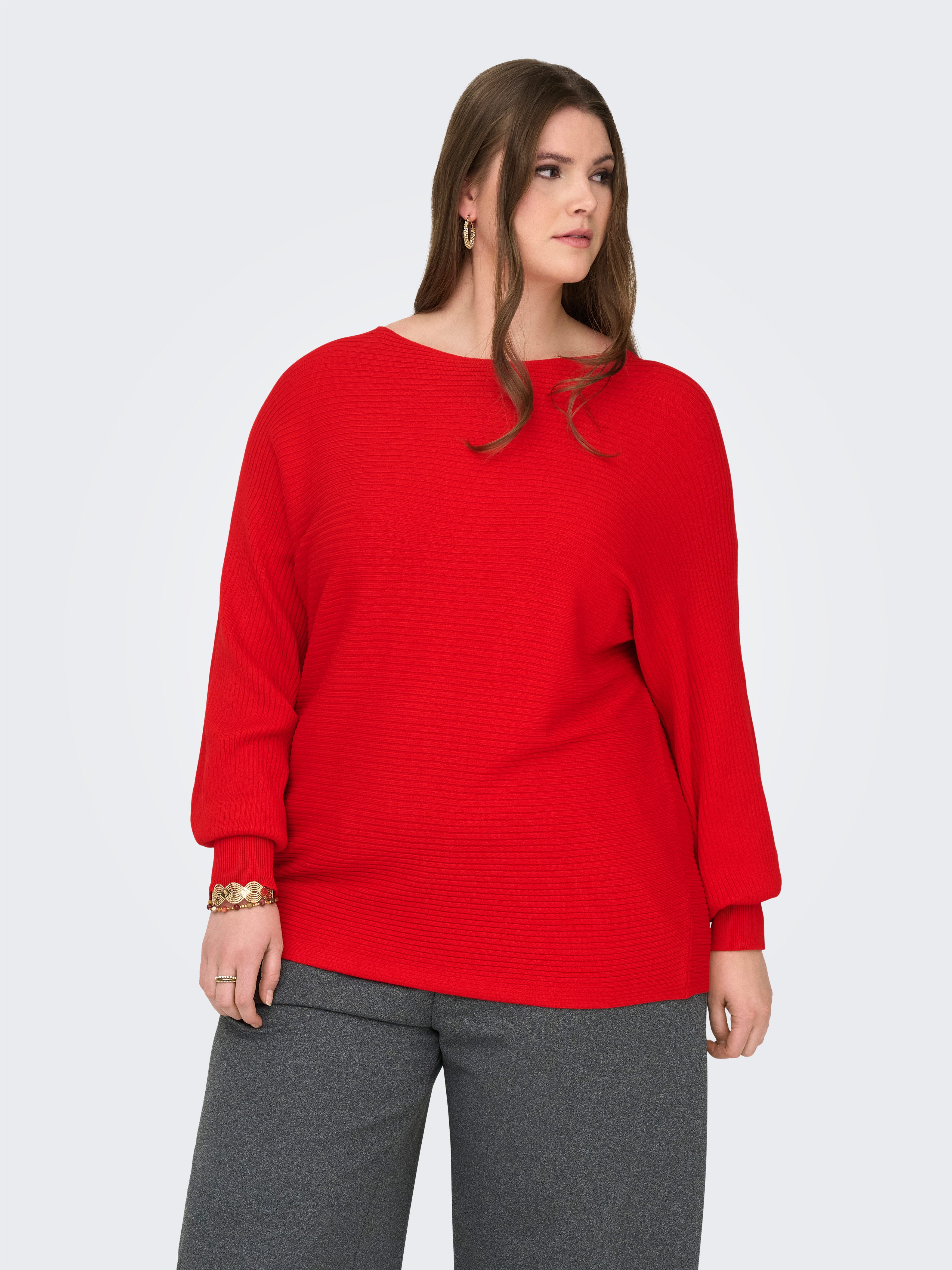 ONLY CARMAKOMA Strickpullover CARNEW ADALINE LIFE L/S PULLOVER KNT Viskosemischung