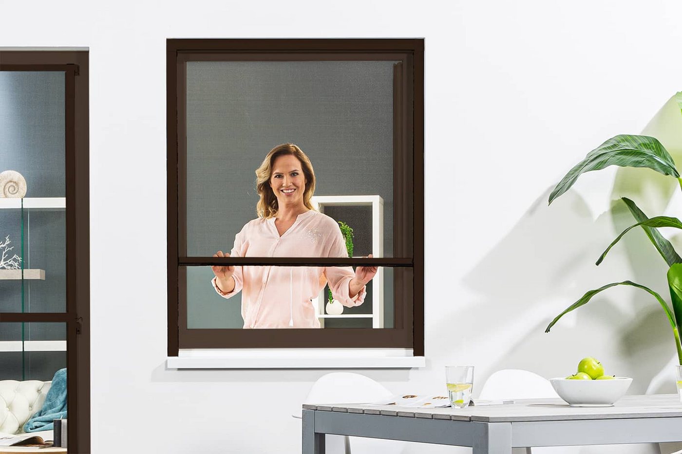 Thumbnail - empasa Fliegengitter-Gewebe SMART, Fliegengitter Rollo Insektenschutzrollo Fenster Alurahmen