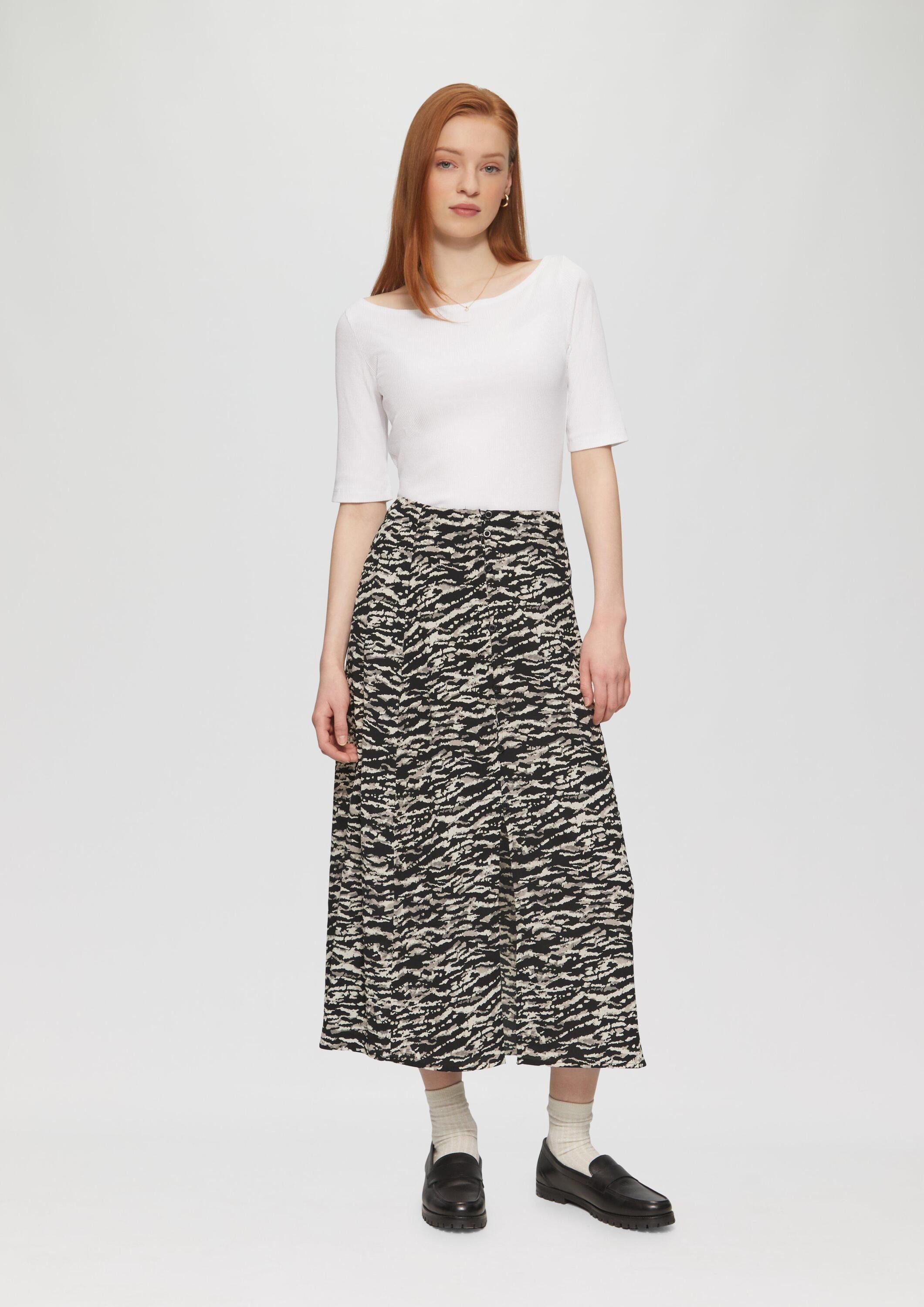 QS Midirock Rock Midirock mit Knopfleiste und Schlitz günstig online kaufen