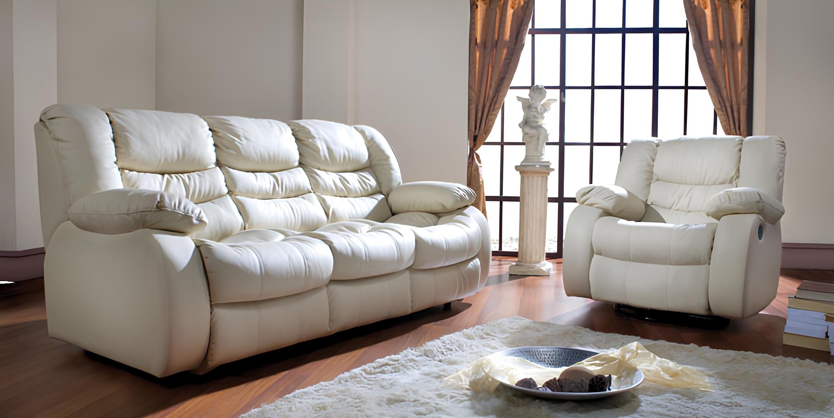 Xlmoebel 3-Sitzer Elegantes Ledersofa im italienischen Design mit hoher Polsterung, Hergestellt in Europa